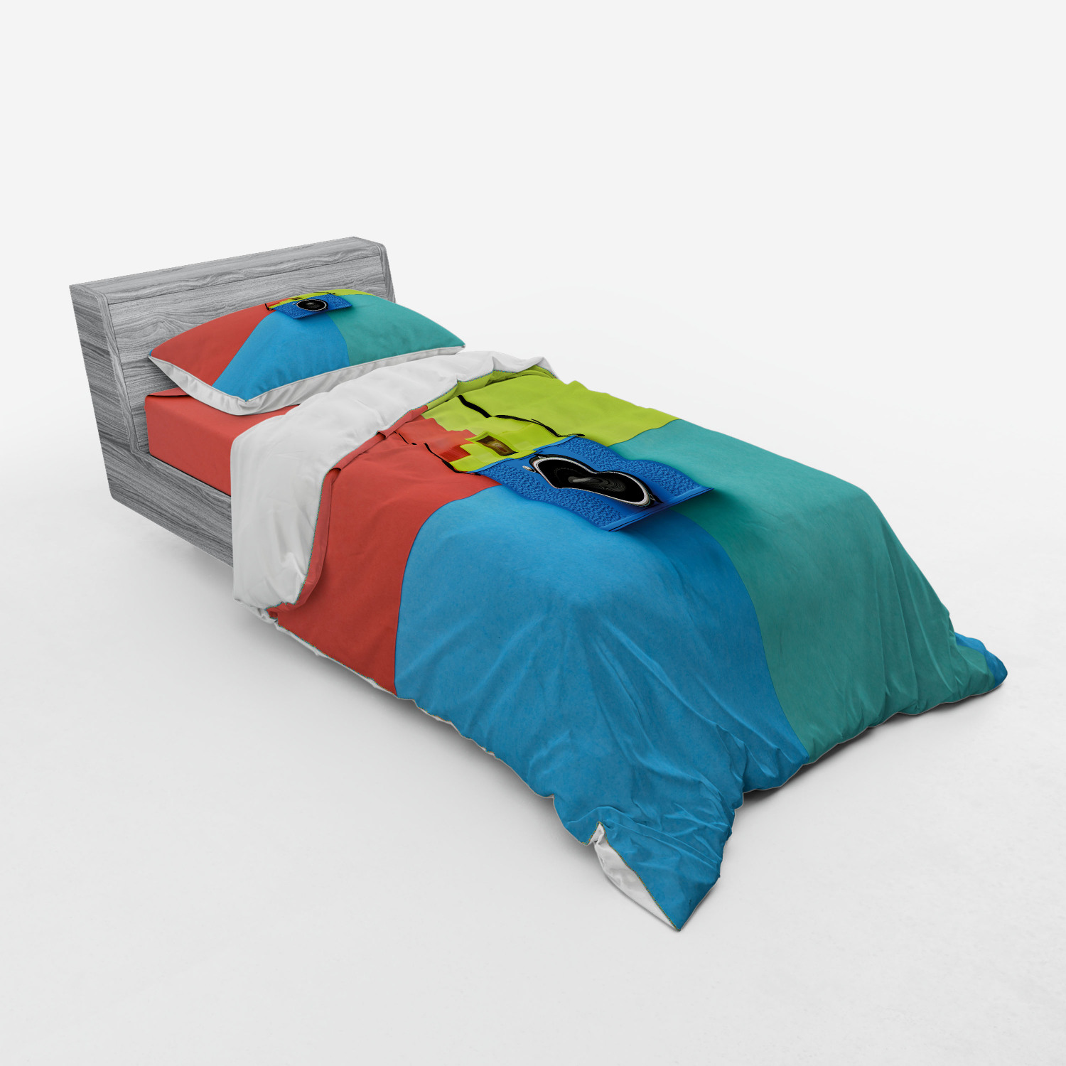Ambesonne Pastel Design Bedding Set Duvet Cover Sham Fitted Sheet in 3 Sizes - Picture 146 of 236