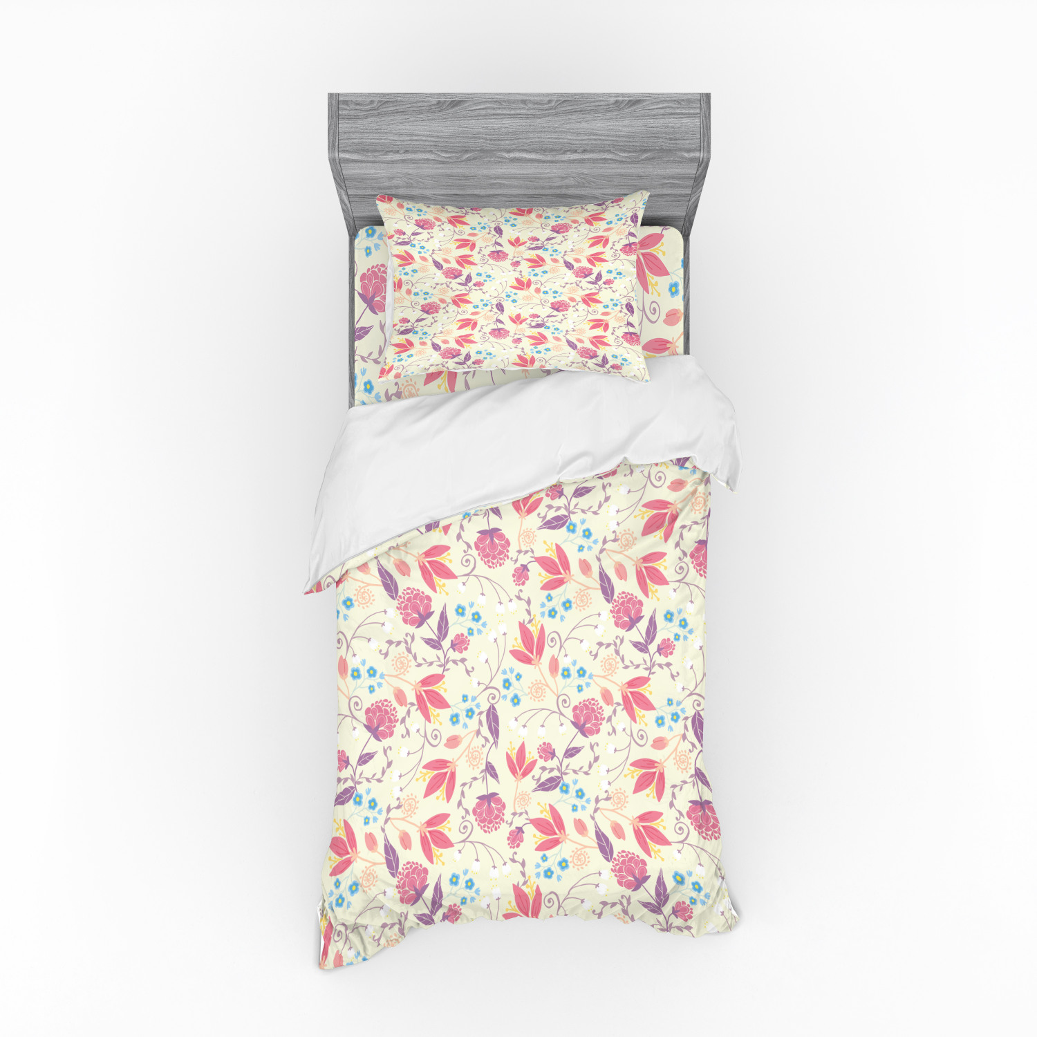 Ambesonne Pastel Design Bedding Set Duvet Cover Sham Fitted Sheet in 3 Sizes - Picture 97 of 236