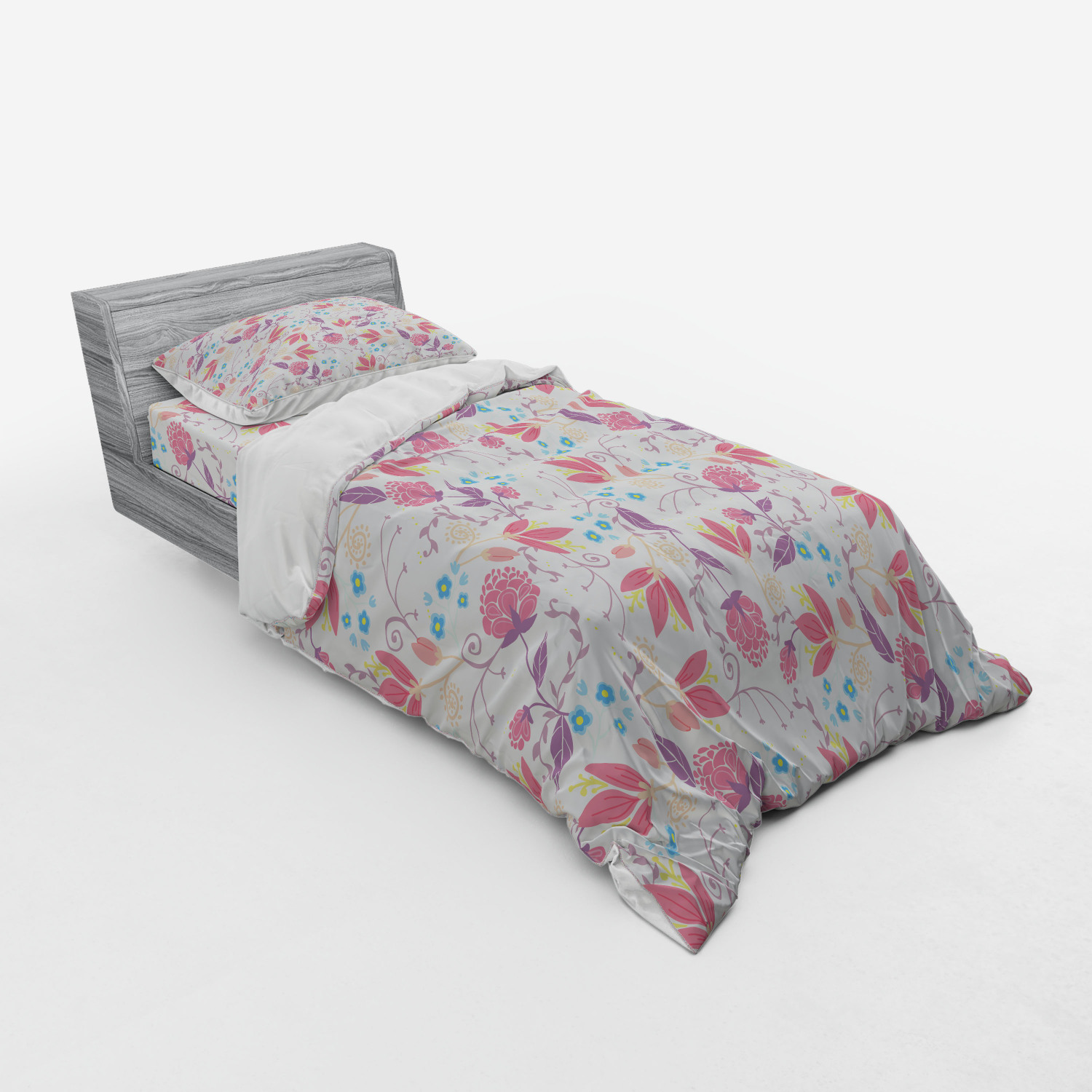 Ambesonne Pastel Design Bedding Set Duvet Cover Sham Fitted Sheet in 3 Sizes - Picture 98 of 236