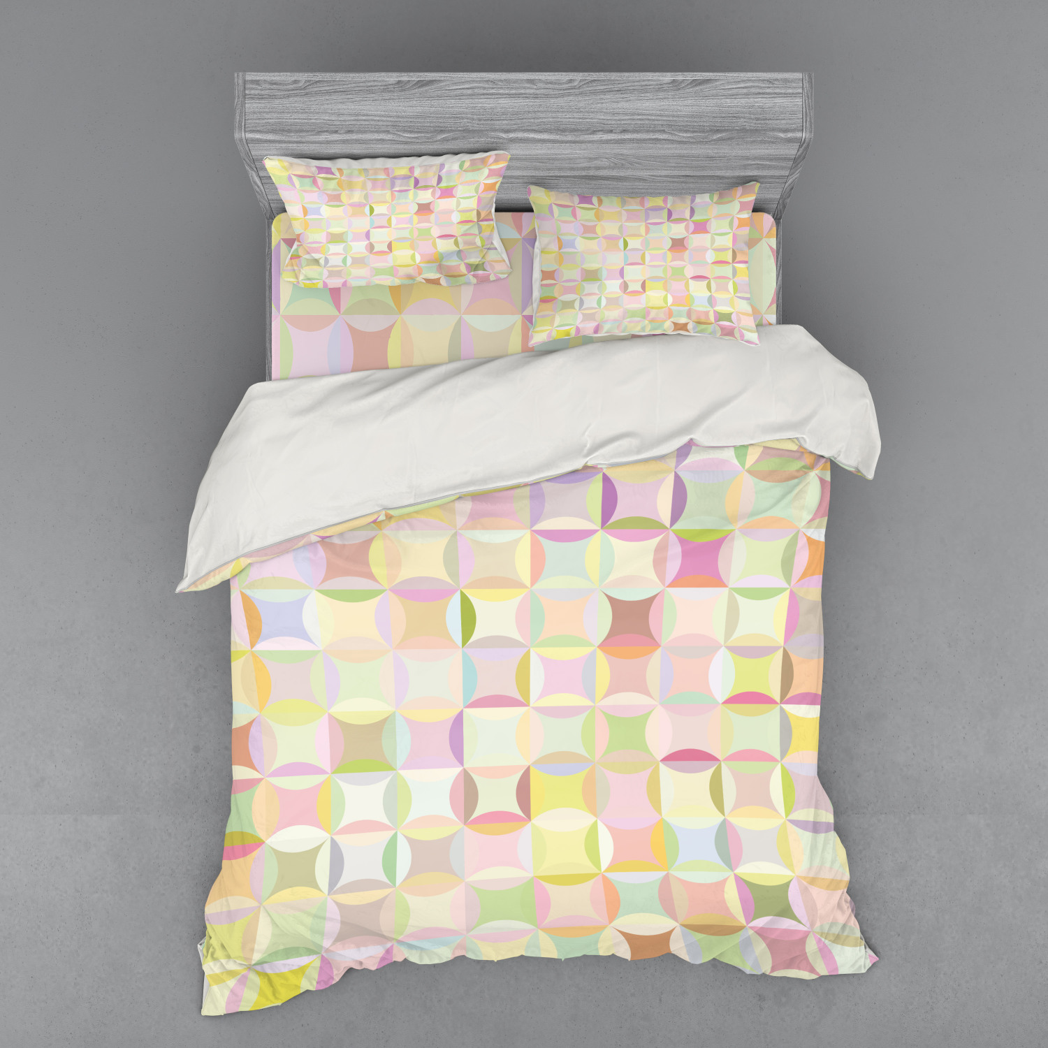 Ambesonne Pastel Design Bedding Set Duvet Cover Sham Fitted Sheet in 3 Sizes - Picture 151 of 236