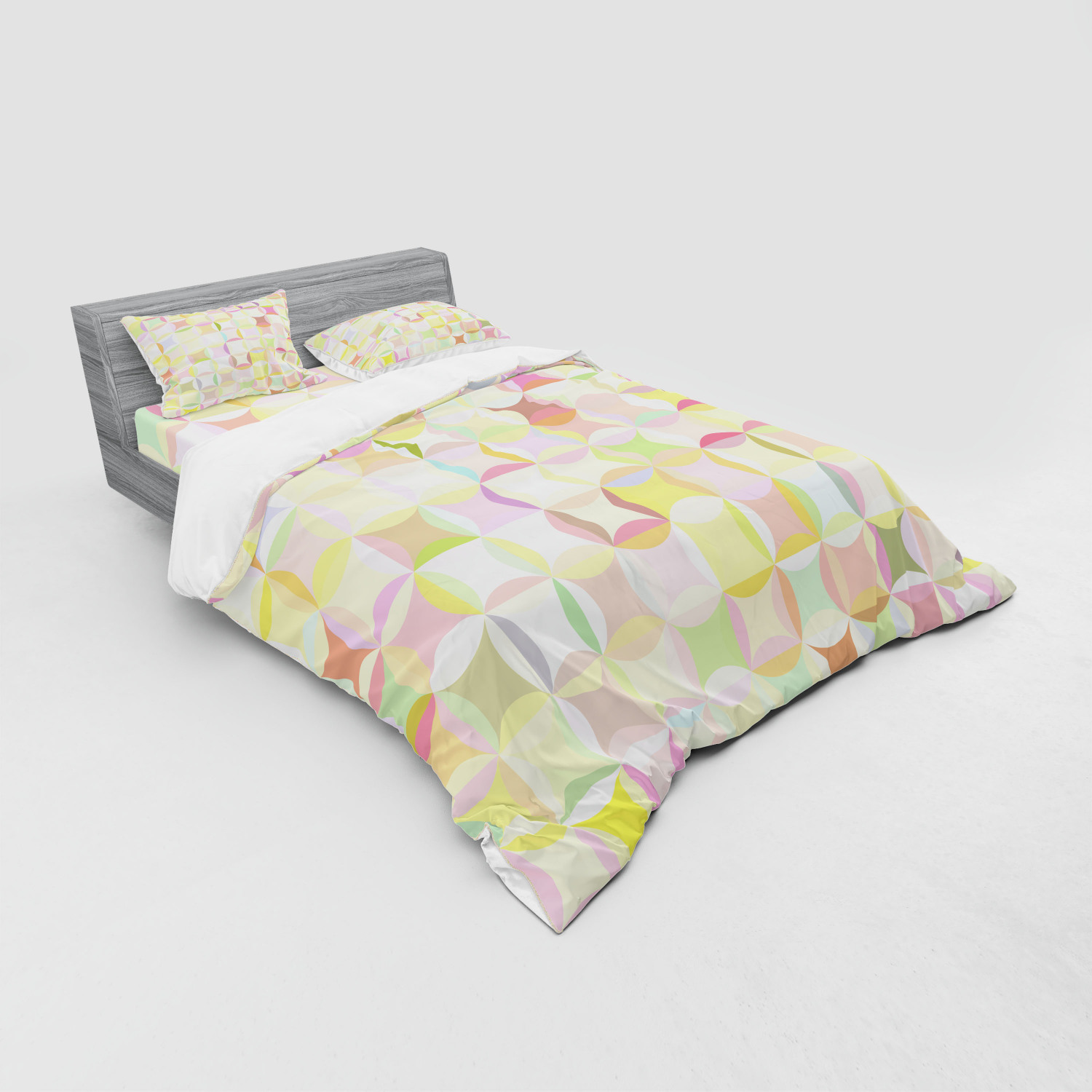 Ambesonne Pastel Design Bedding Set Duvet Cover Sham Fitted Sheet in 3 Sizes - Picture 152 of 236