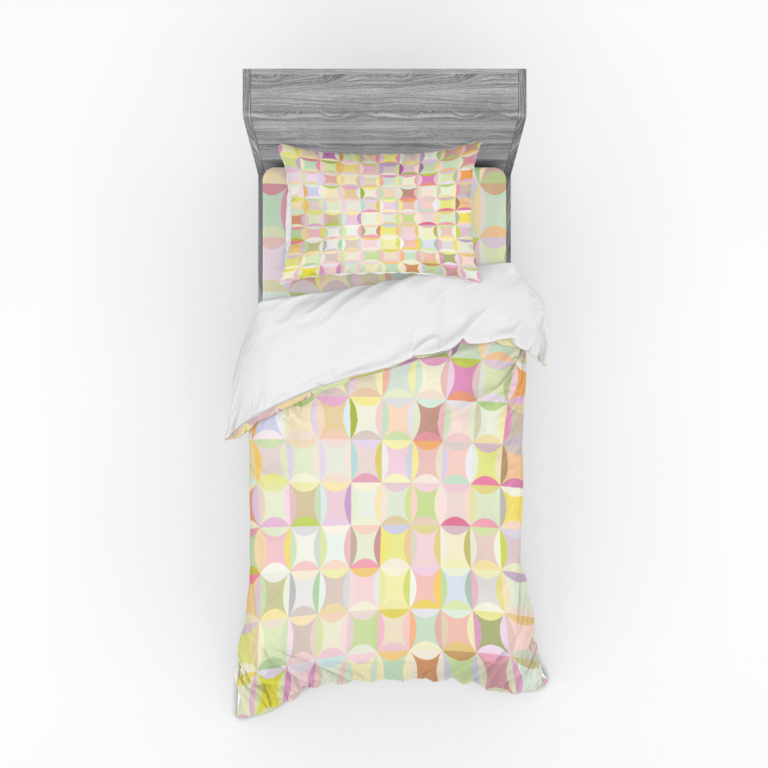 Ambesonne Pastel Design Bedding Set Duvet Cover Sham Fitted Sheet in 3 Sizes - Picture 149 of 236