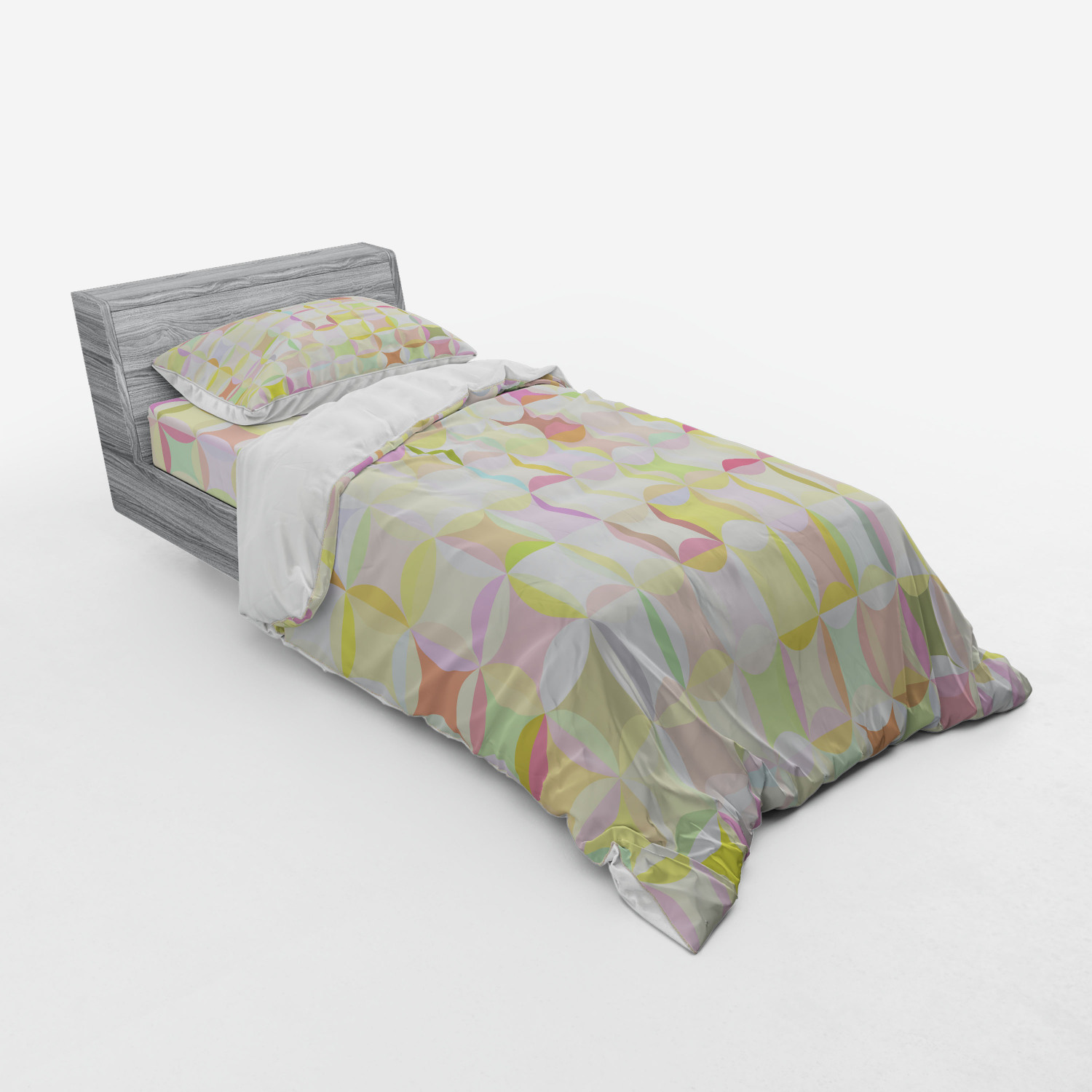 Ambesonne Pastel Design Bedding Set Duvet Cover Sham Fitted Sheet in 3 Sizes - Picture 150 of 236