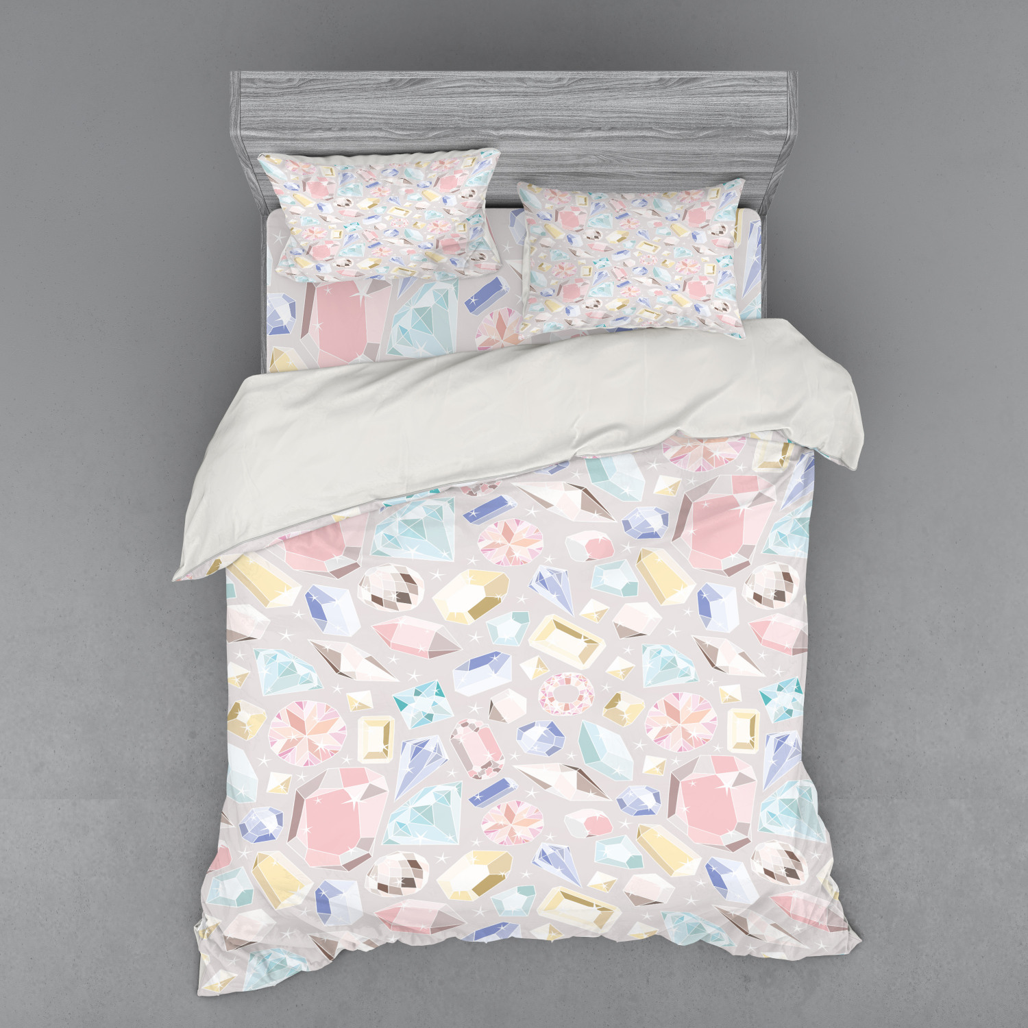 Ambesonne Pastel Design Bedding Set Duvet Cover Sham Fitted Sheet in 3 Sizes - Picture 51 of 236