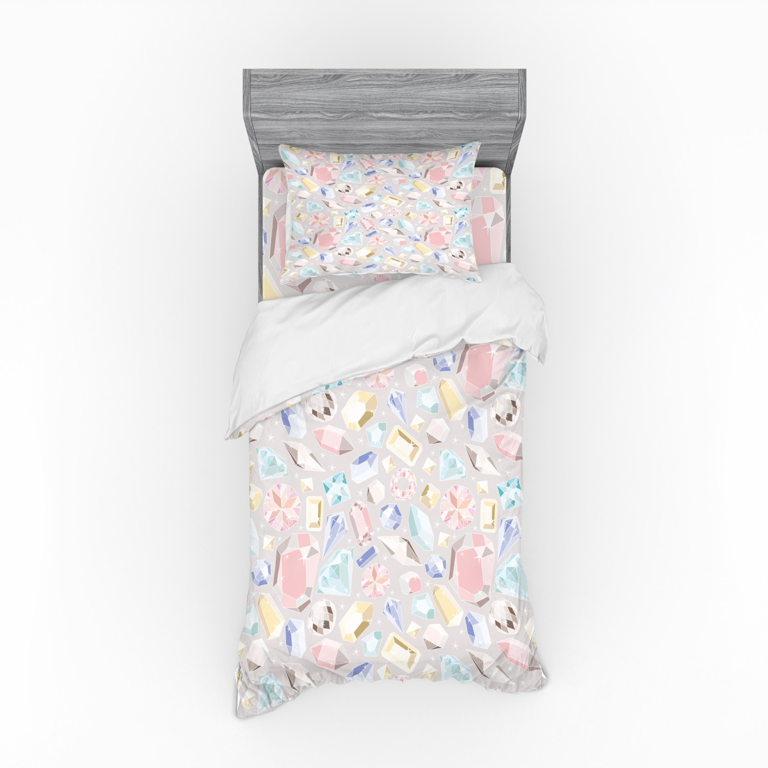 Ambesonne Pastel Design Bedding Set Duvet Cover Sham Fitted Sheet in 3 Sizes - Picture 49 of 236
