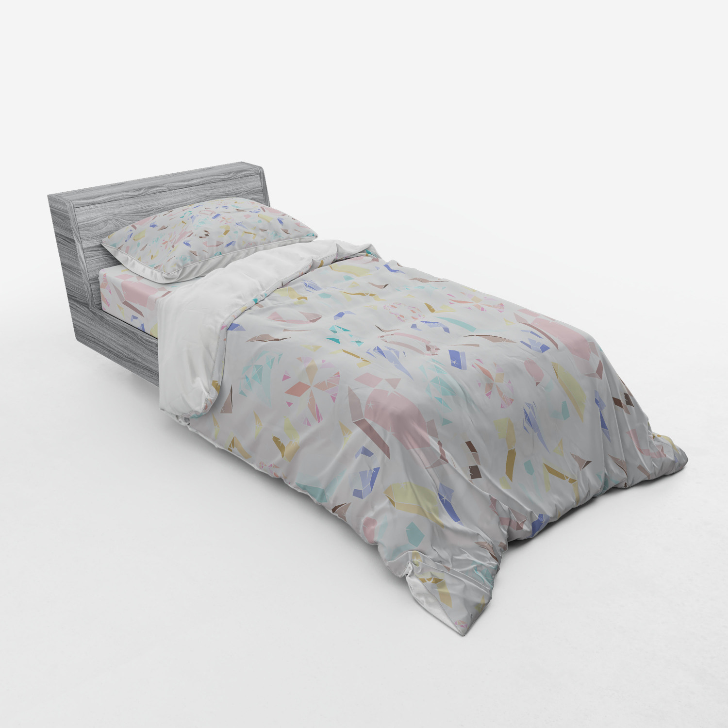 Ambesonne Pastel Design Bedding Set Duvet Cover Sham Fitted Sheet in 3 Sizes - Picture 50 of 236