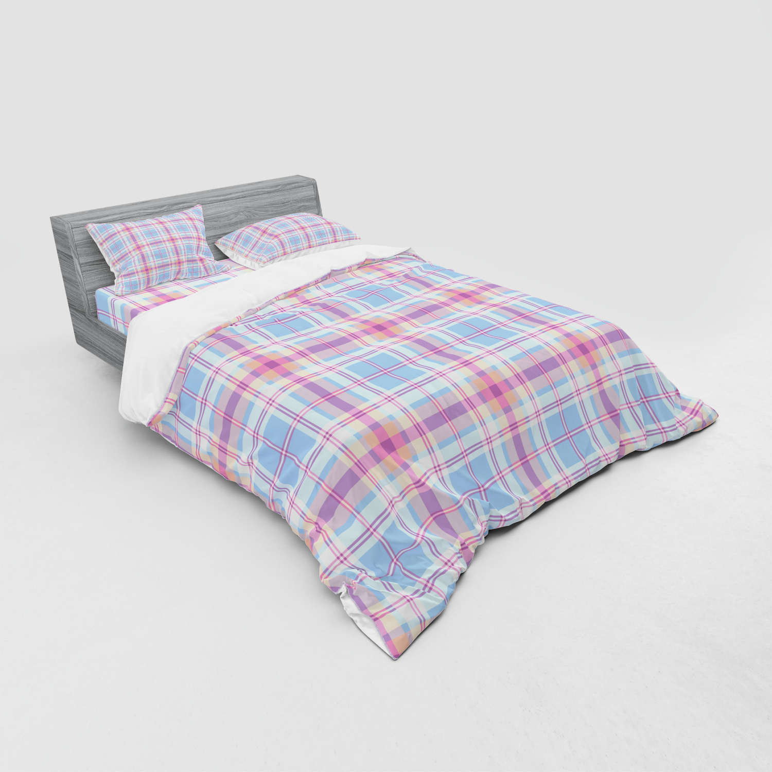 Ambesonne Pastel Design Bedding Set Duvet Cover Sham Fitted Sheet in 3 Sizes - Picture 204 of 236