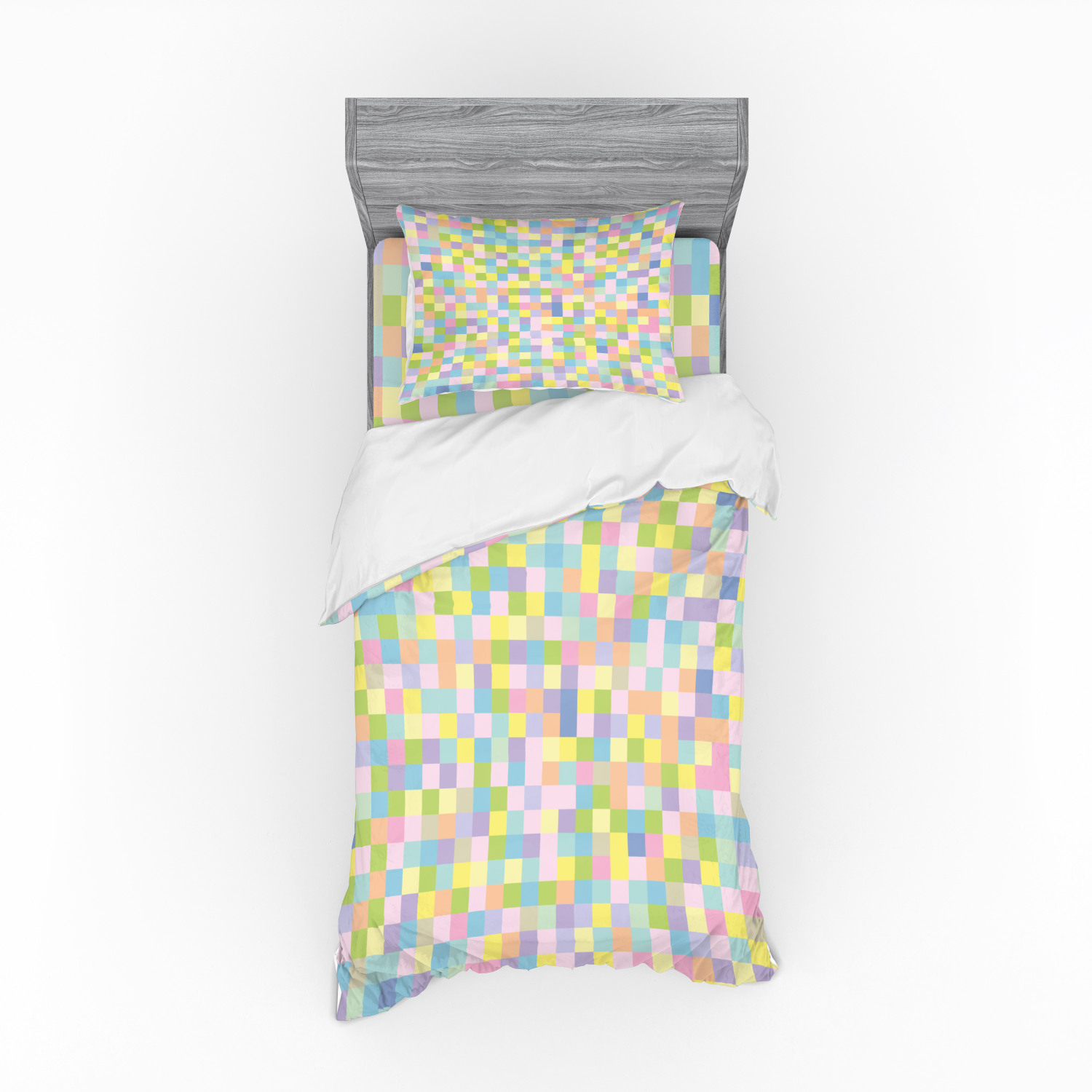 Ambesonne Pastel Design Bedding Set Duvet Cover Sham Fitted Sheet in 3 Sizes - Picture 45 of 236