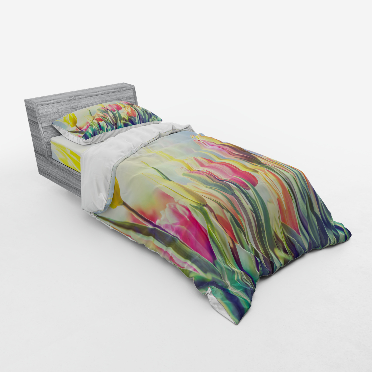 Ambesonne Pastel Design Bedding Set Duvet Cover Sham Fitted Sheet in 3 Sizes - Picture 194 of 236