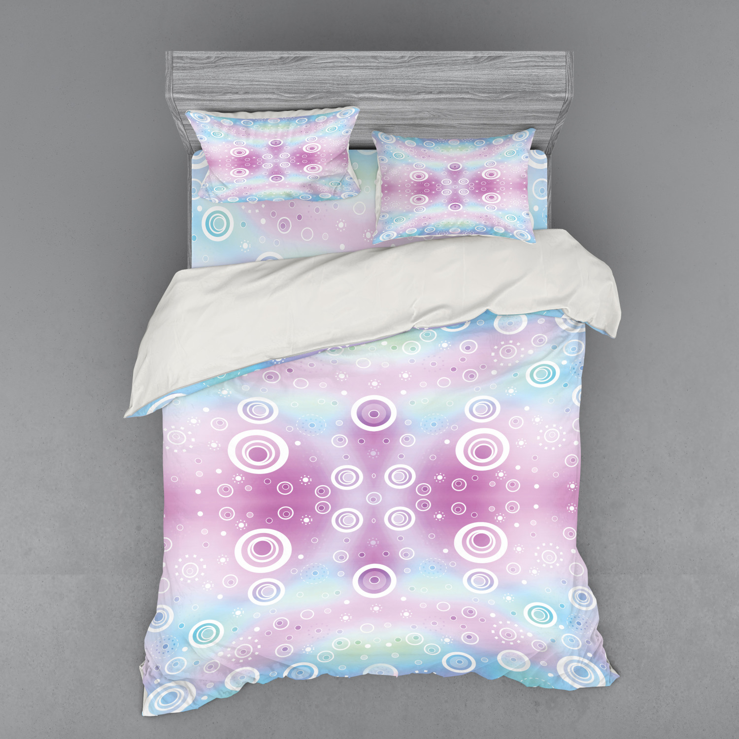 Ambesonne Pastel Design Bedding Set Duvet Cover Sham Fitted Sheet in 3 Sizes - Picture 83 of 236