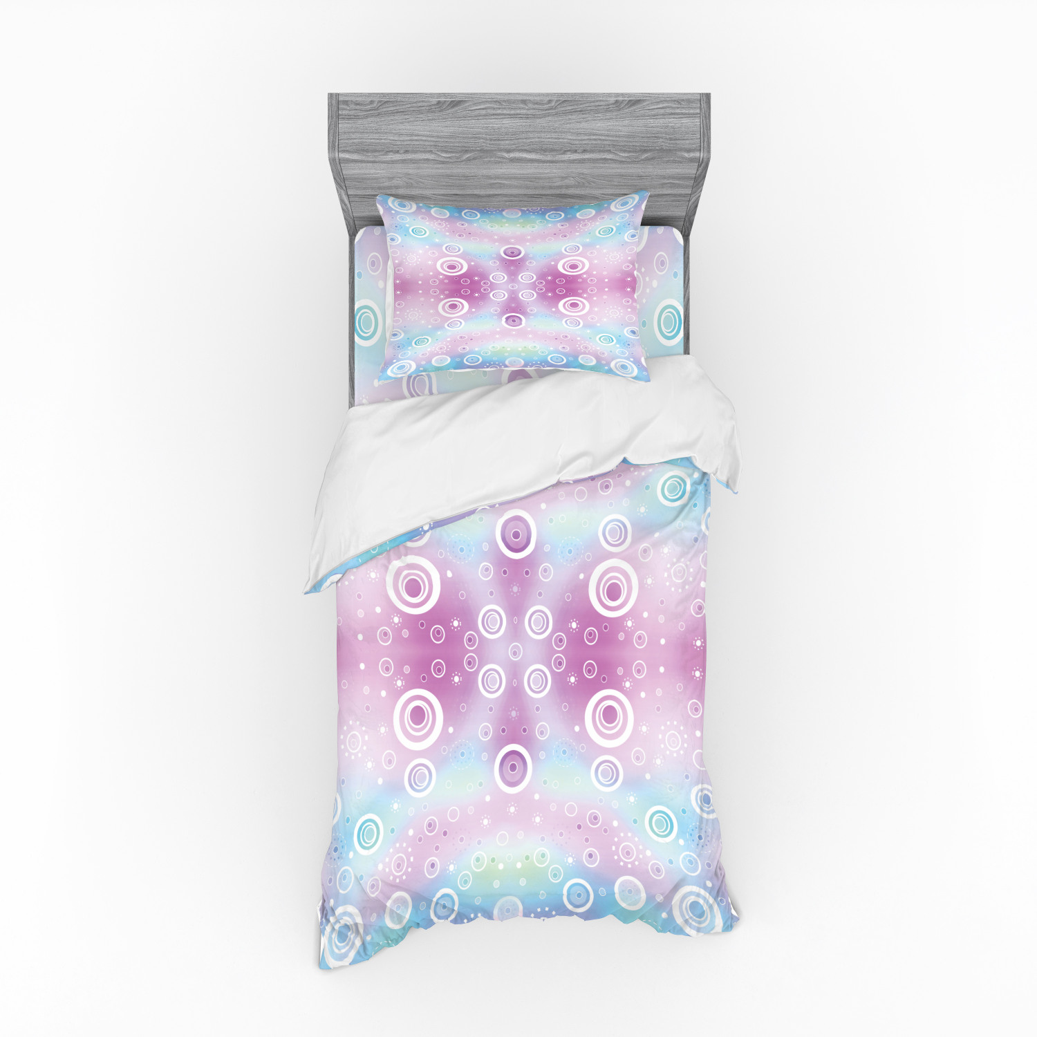 Ambesonne Pastel Design Bedding Set Duvet Cover Sham Fitted Sheet in 3 Sizes - Picture 81 of 236