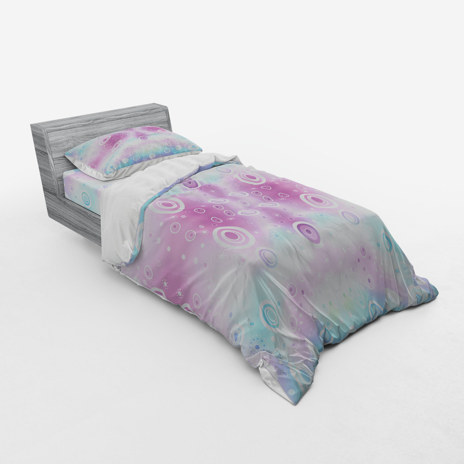 Ambesonne Pastel Design Bedding Set Duvet Cover Sham Fitted Sheet in 3 Sizes - Picture 82 of 236