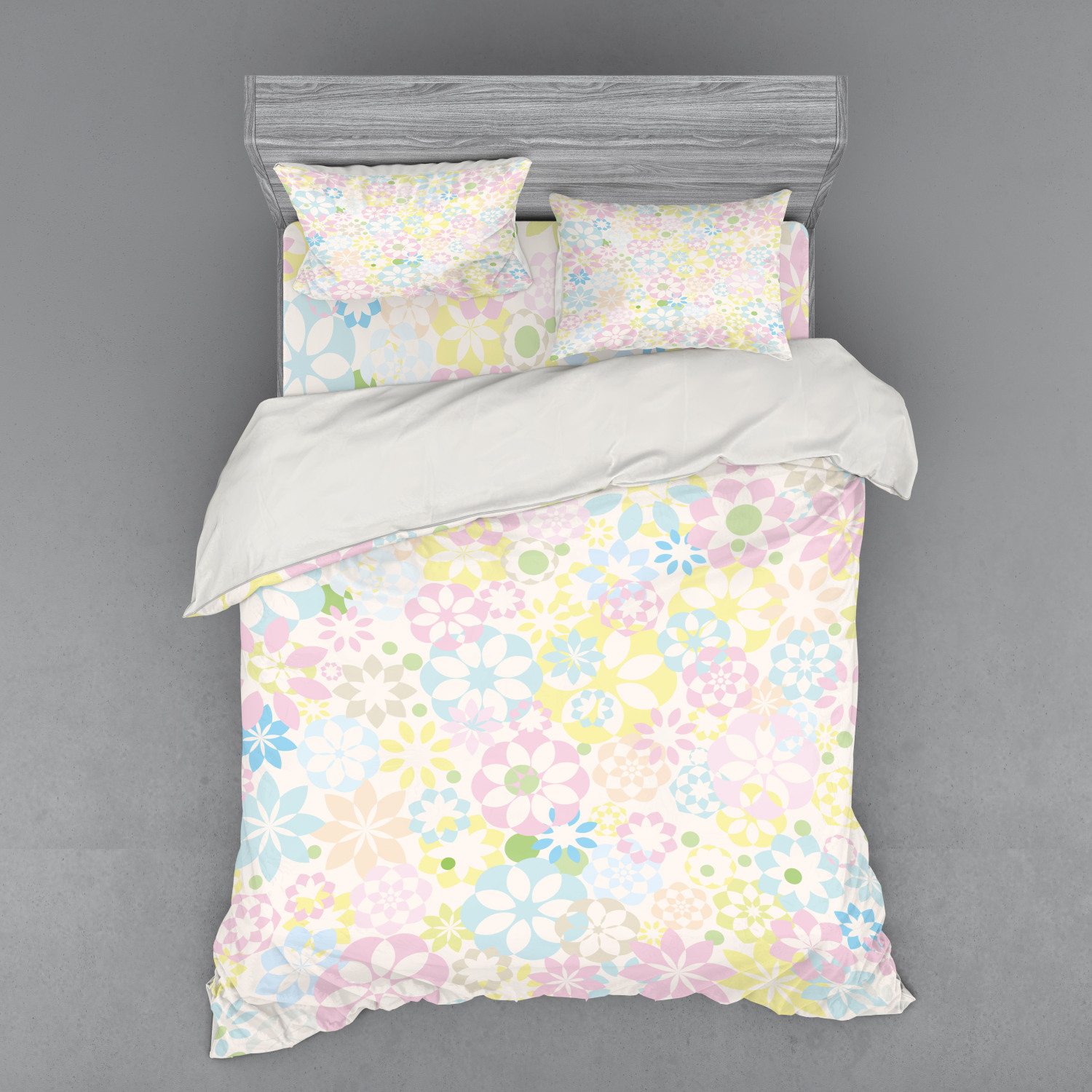 Ambesonne Pastel Design Bedding Set Duvet Cover Sham Fitted Sheet in 3 Sizes - Picture 27 of 236