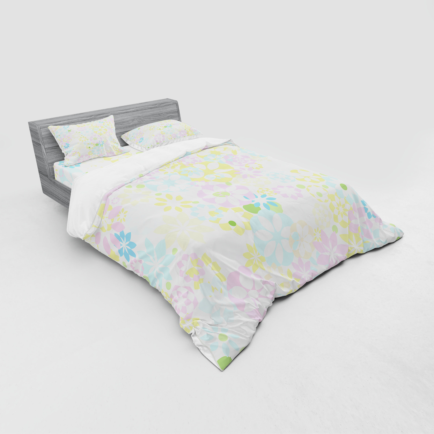 Ambesonne Pastel Design Bedding Set Duvet Cover Sham Fitted Sheet in 3 Sizes - Picture 28 of 236