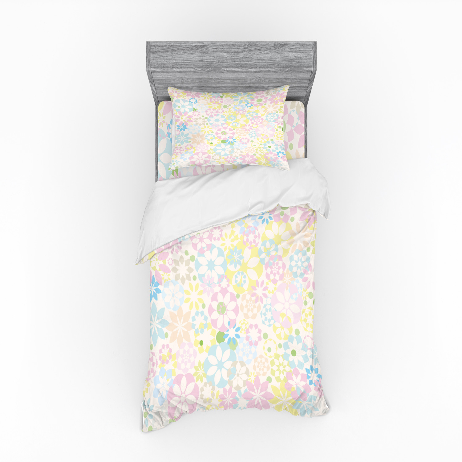 Ambesonne Pastel Design Bedding Set Duvet Cover Sham Fitted Sheet in 3 Sizes - Picture 25 of 236