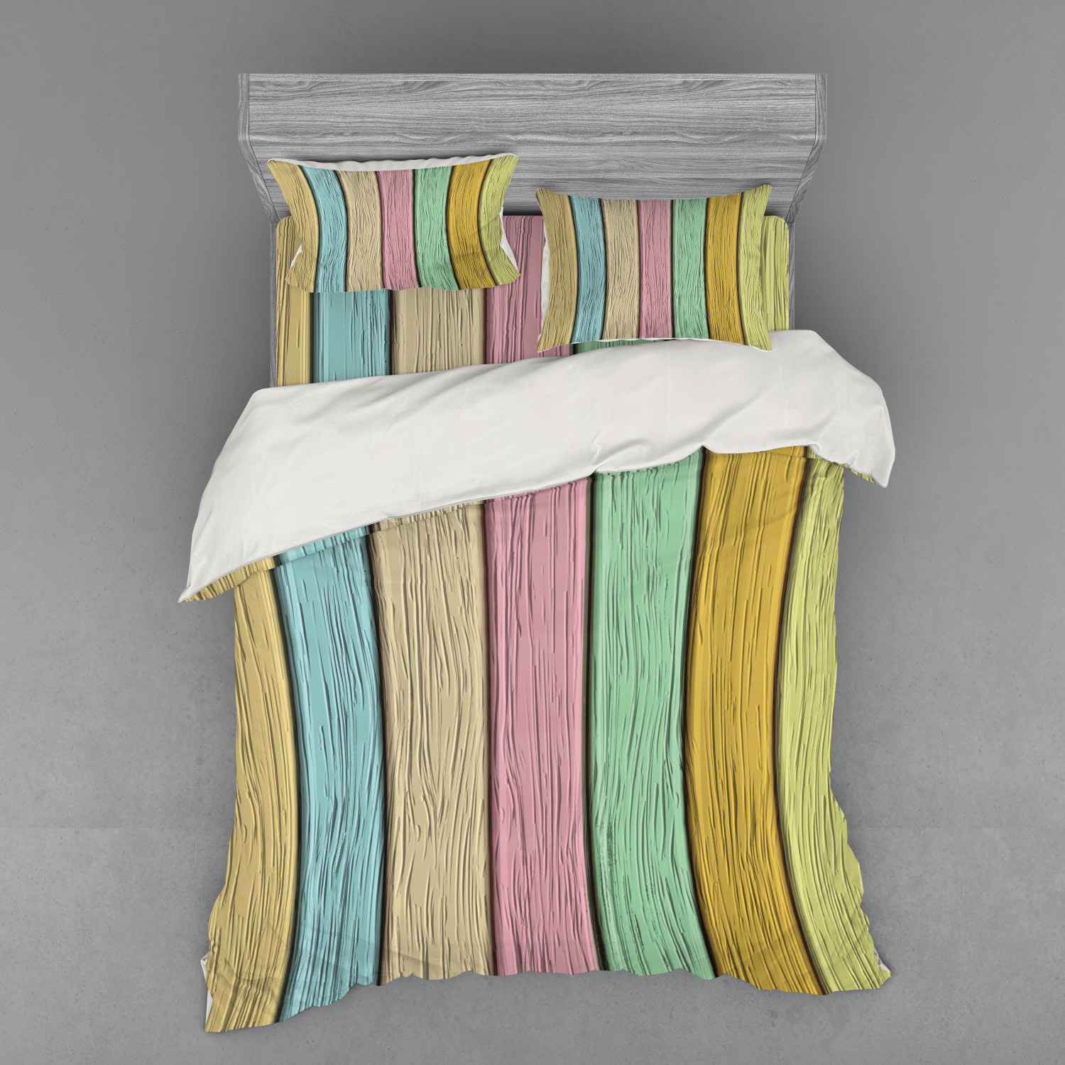 Ambesonne Pastel Design Bedding Set Duvet Cover Sham Fitted Sheet in 3 Sizes - Picture 55 of 236