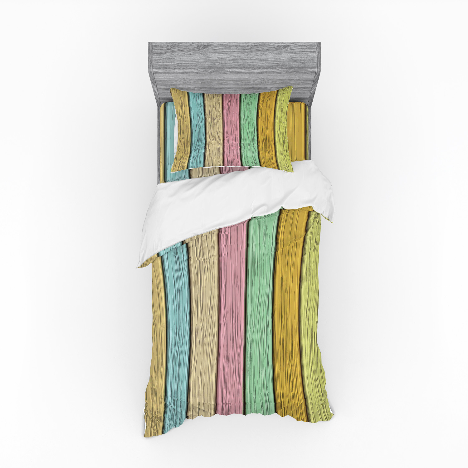 Ambesonne Pastel Design Bedding Set Duvet Cover Sham Fitted Sheet in 3 Sizes - Picture 53 of 236