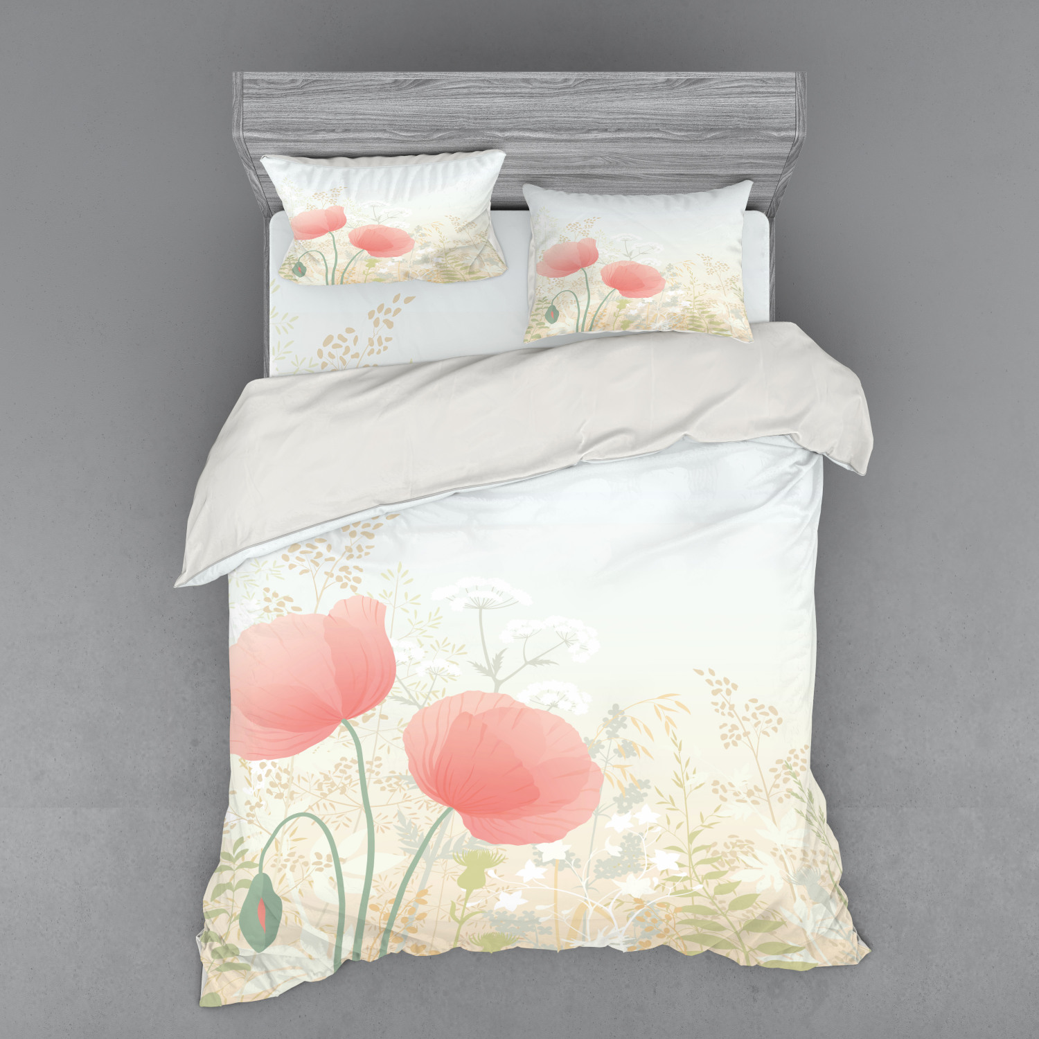 Ambesonne Pastel Design Bedding Set Duvet Cover Sham Fitted Sheet in 3 Sizes - Picture 227 of 236