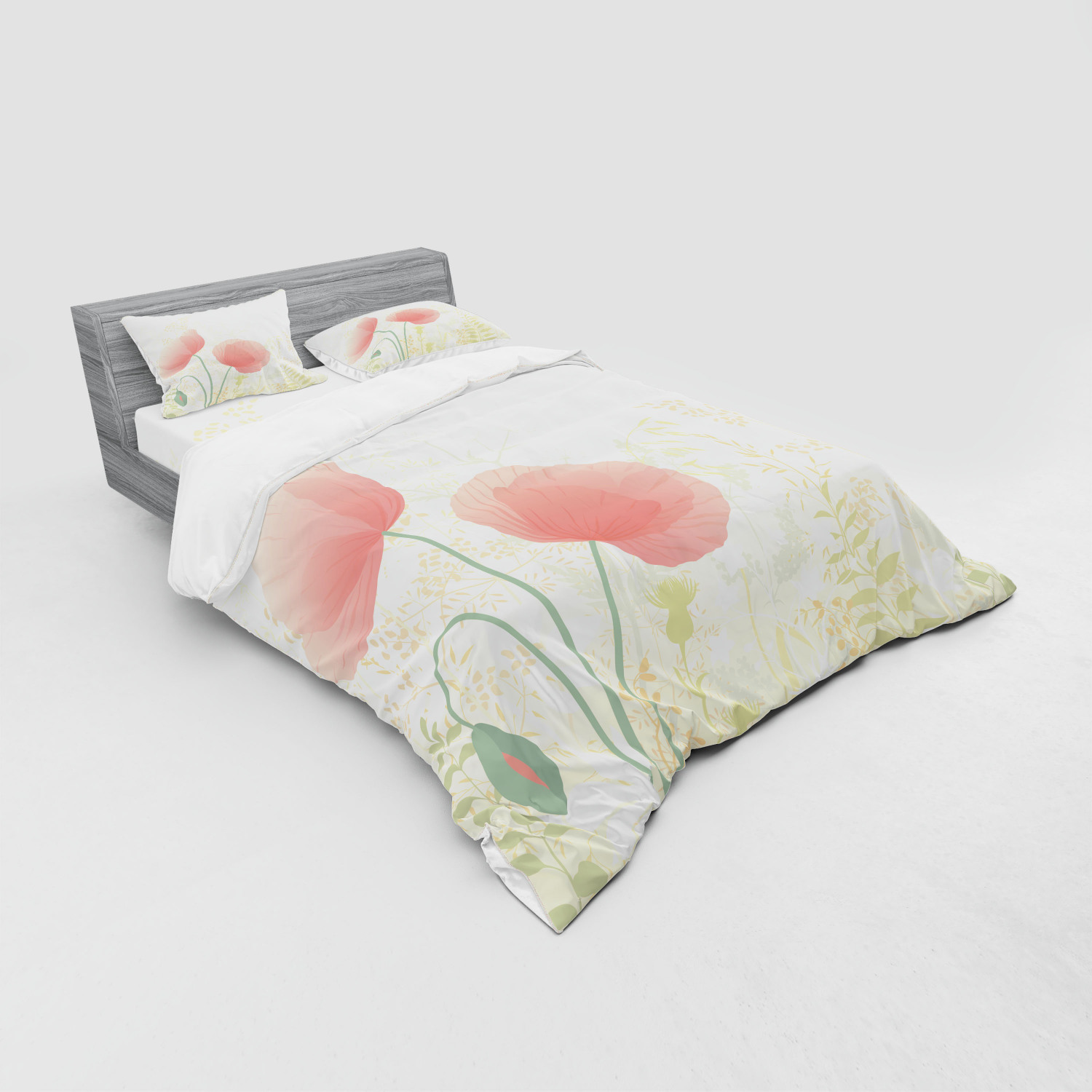 Ambesonne Pastel Design Bedding Set Duvet Cover Sham Fitted Sheet in 3 Sizes - Picture 228 of 236
