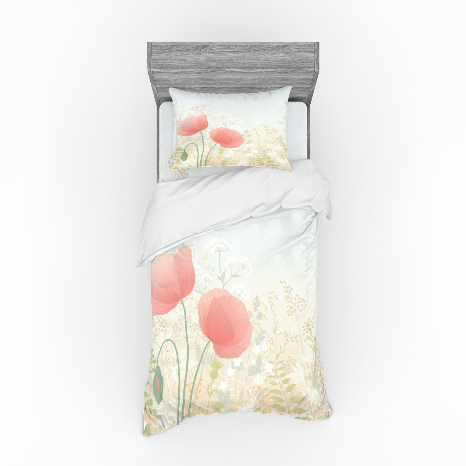 Ambesonne Pastel Design Bedding Set Duvet Cover Sham Fitted Sheet in 3 Sizes - Picture 225 of 236