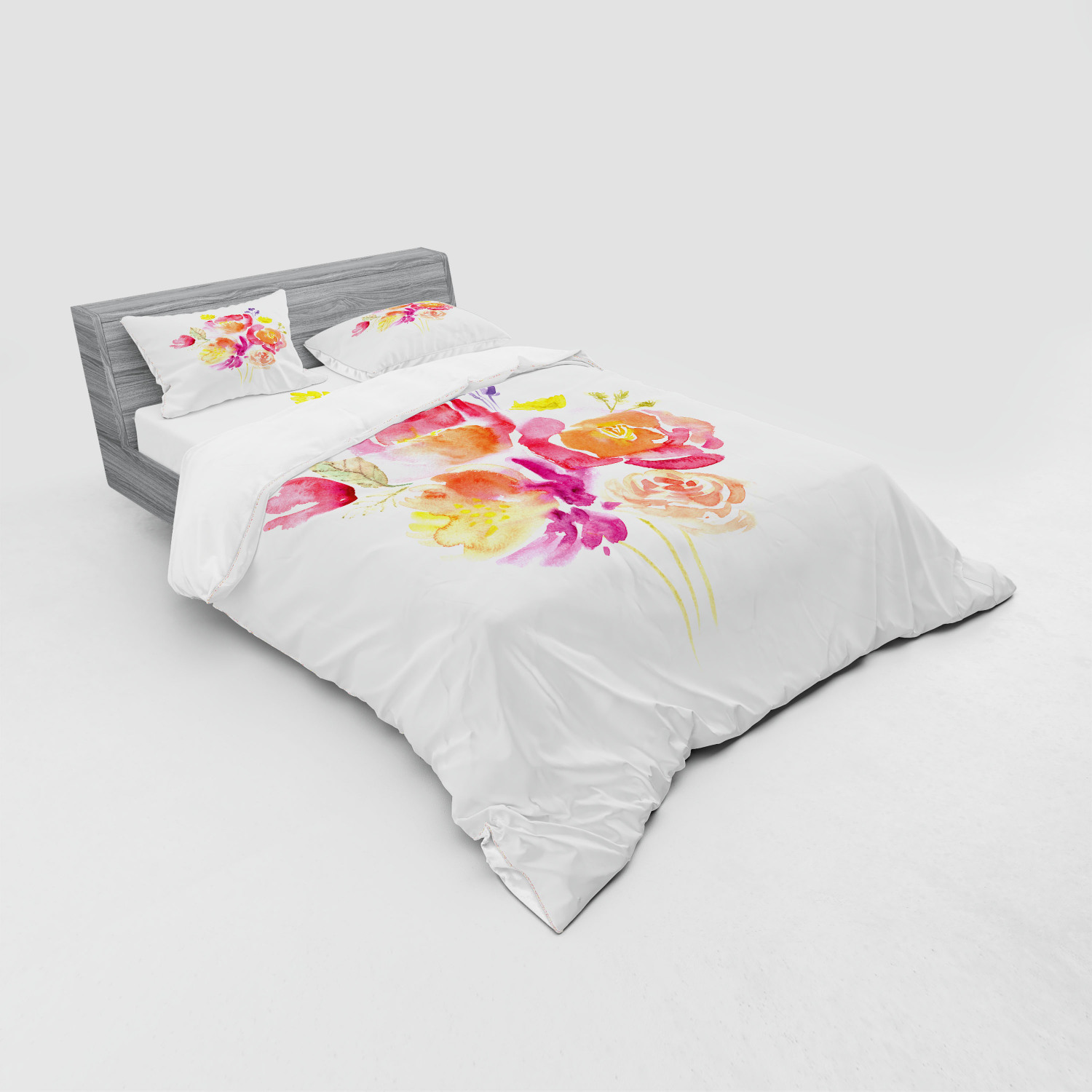 Ambesonne Pastel Design Bedding Set Duvet Cover Sham Fitted Sheet in 3 Sizes - Picture 224 of 236