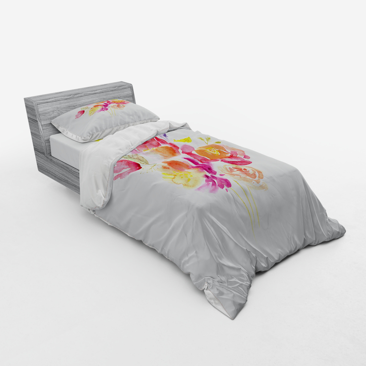 Ambesonne Pastel Design Bedding Set Duvet Cover Sham Fitted Sheet in 3 Sizes - Picture 222 of 236