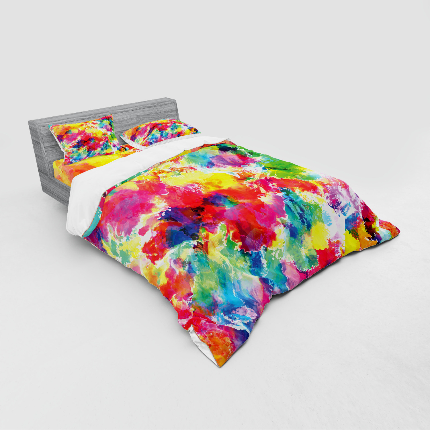 Ambesonne Pastel Design Bedding Set Duvet Cover Sham Fitted Sheet in 3 Sizes - Picture 212 of 236