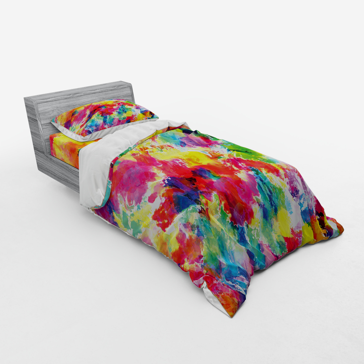 Ambesonne Pastel Design Bedding Set Duvet Cover Sham Fitted Sheet in 3 Sizes - Picture 210 of 236