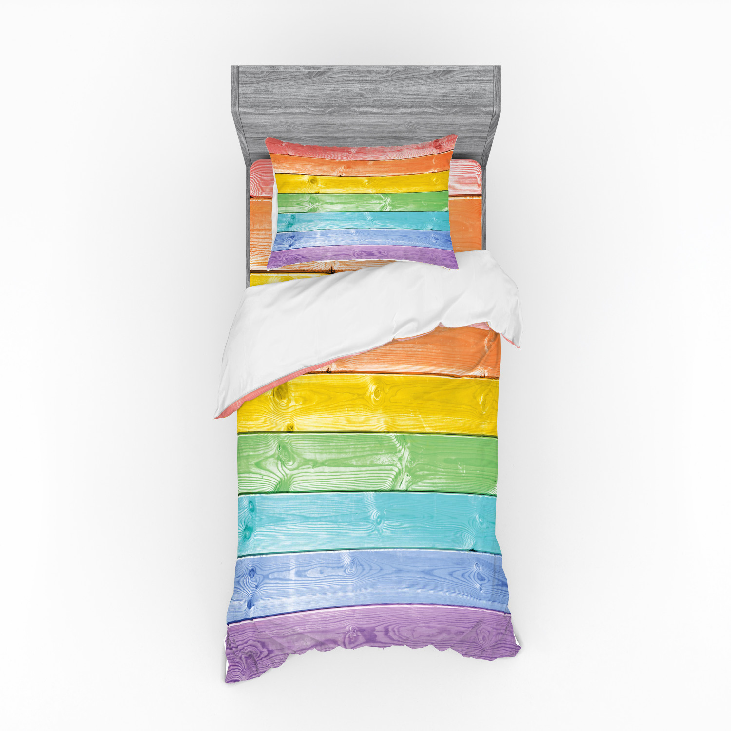 Ambesonne Pastel Design Bedding Set Duvet Cover Sham Fitted Sheet in 3 Sizes - Picture 233 of 236