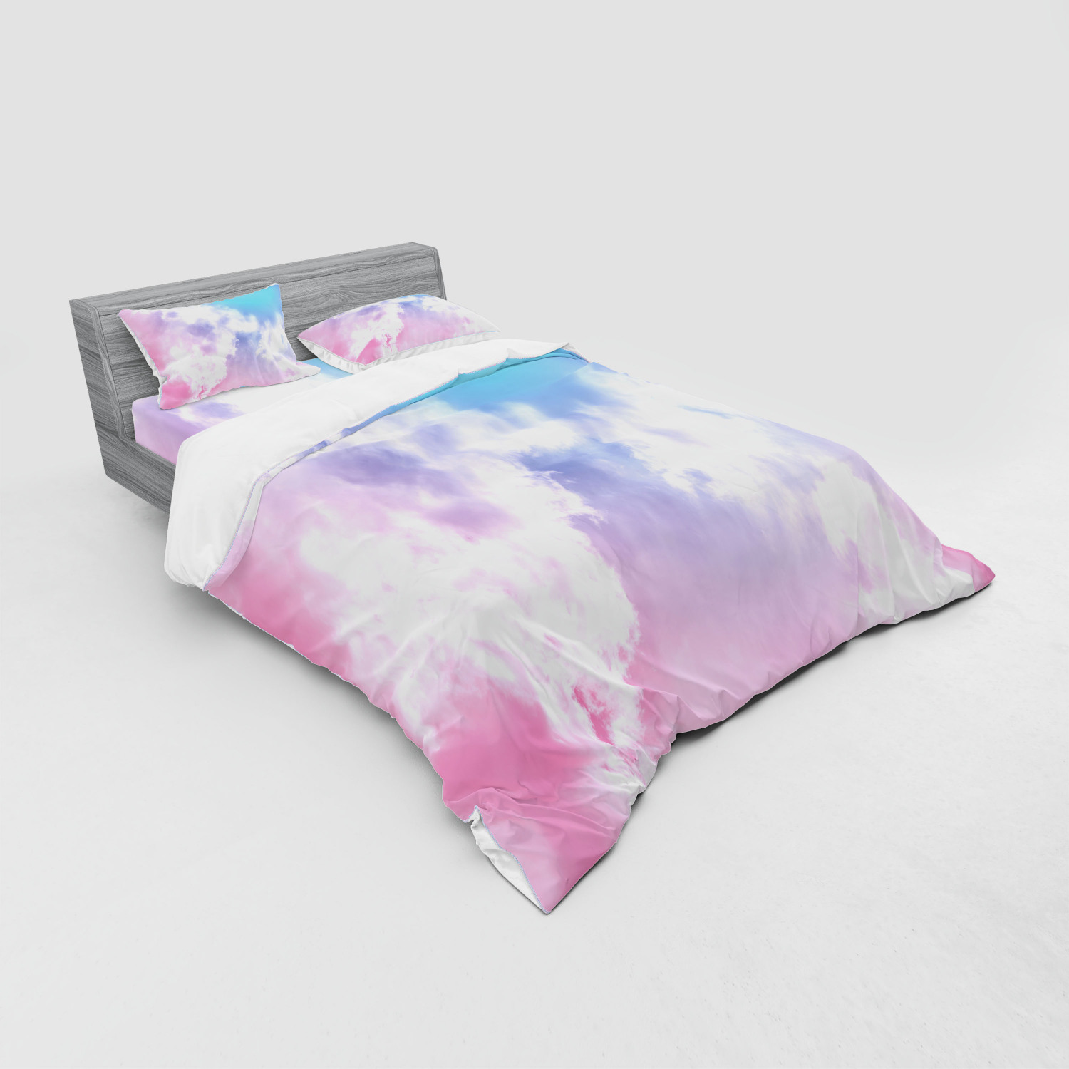 Ambesonne Pastel Design Bedding Set Duvet Cover Sham Fitted Sheet in 3 Sizes - Picture 80 of 236