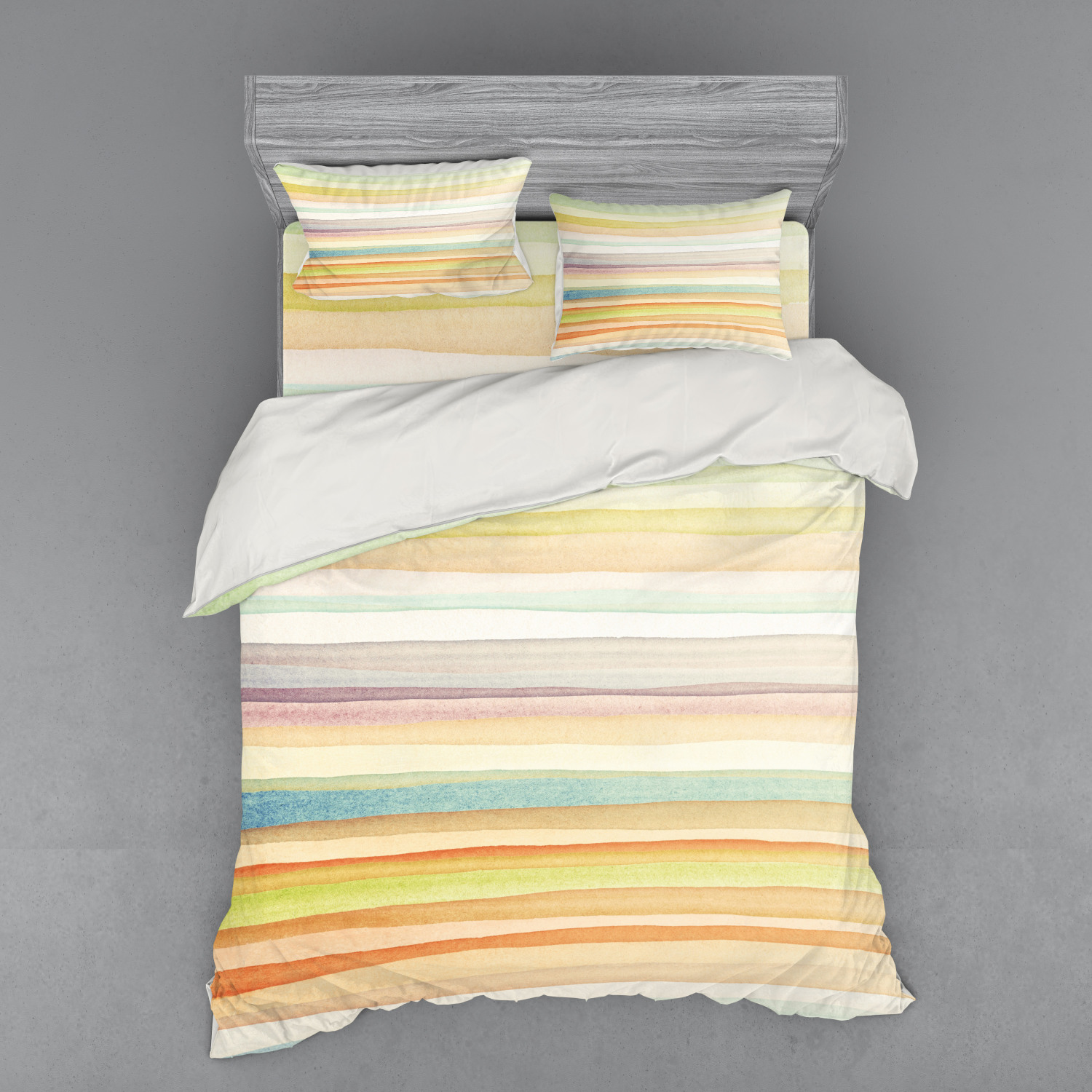 Ambesonne Pastel Design Bedding Set Duvet Cover Sham Fitted Sheet in 3 Sizes - Picture 187 of 236