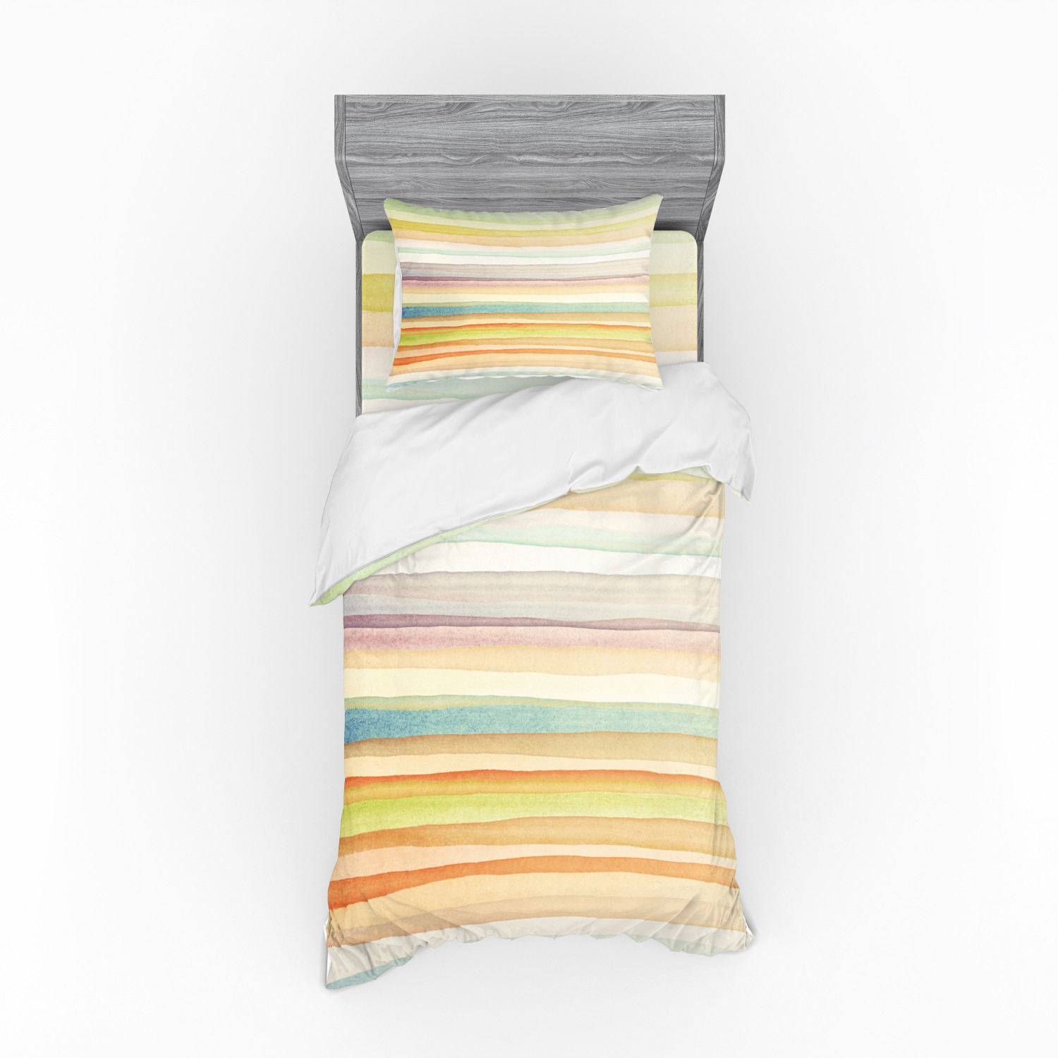 Ambesonne Pastel Design Bedding Set Duvet Cover Sham Fitted Sheet in 3 Sizes - Picture 185 of 236