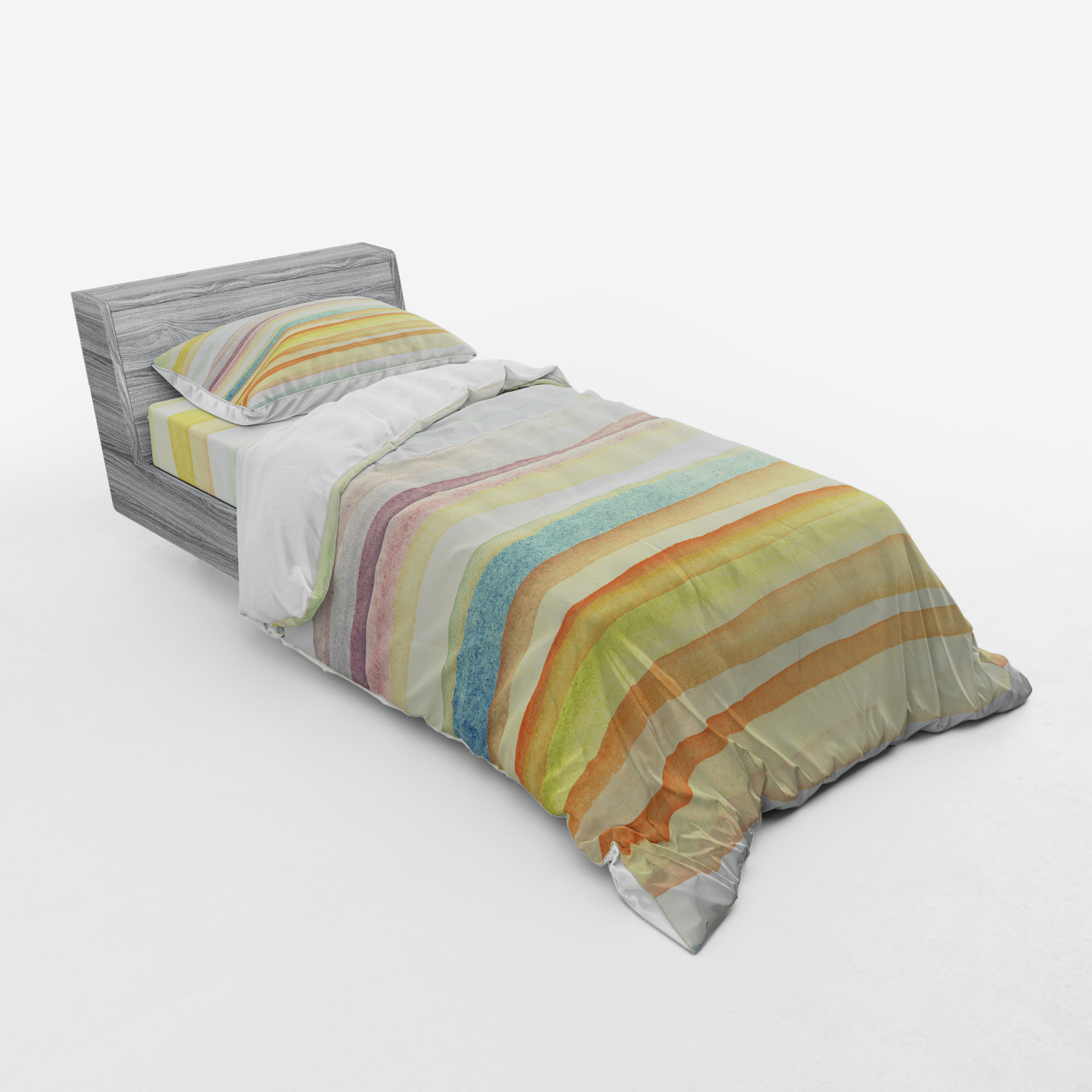 Ambesonne Pastel Design Bedding Set Duvet Cover Sham Fitted Sheet in 3 Sizes - Picture 186 of 236