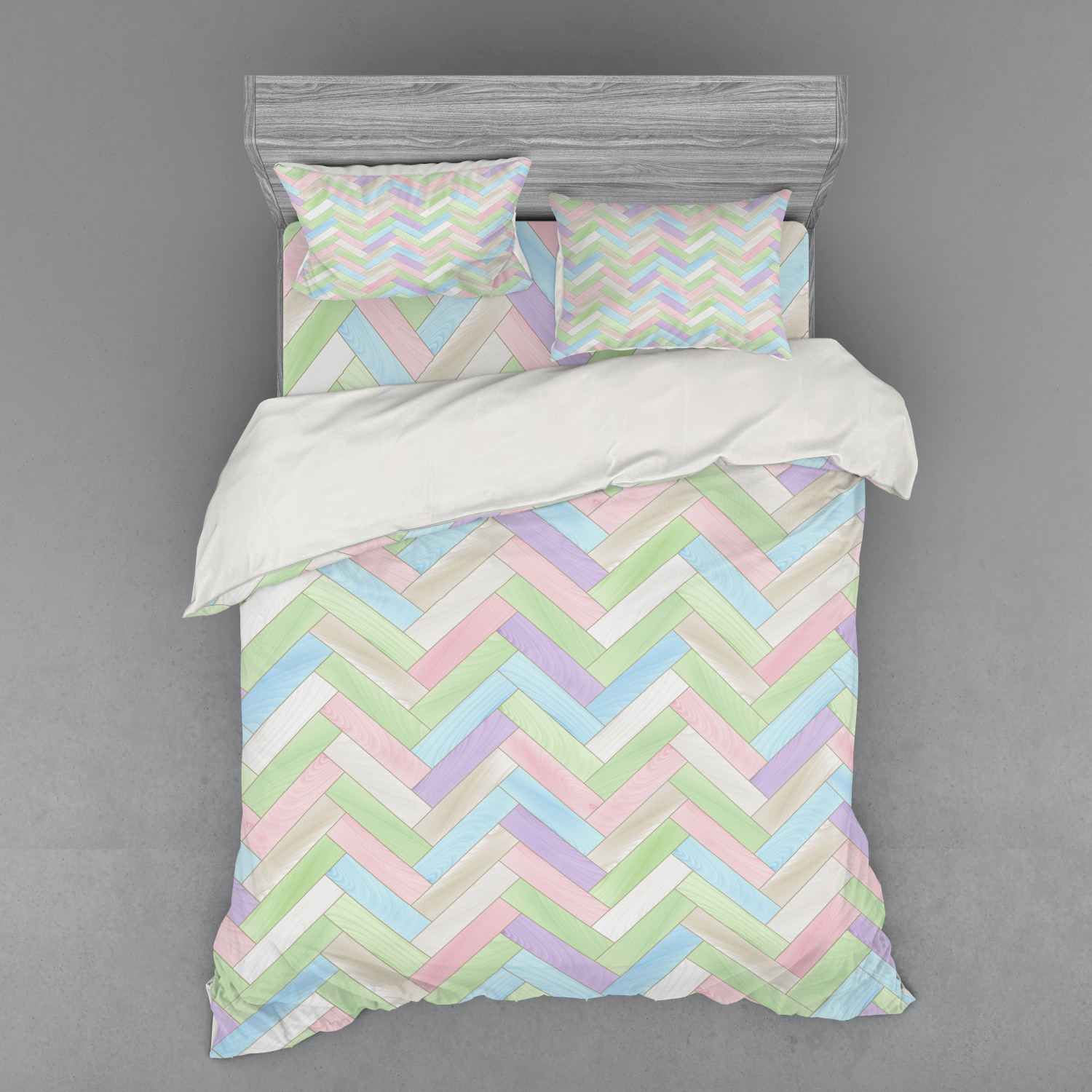 Ambesonne Pastel Design Bedding Set Duvet Cover Sham Fitted Sheet in 3 Sizes - Picture 135 of 236