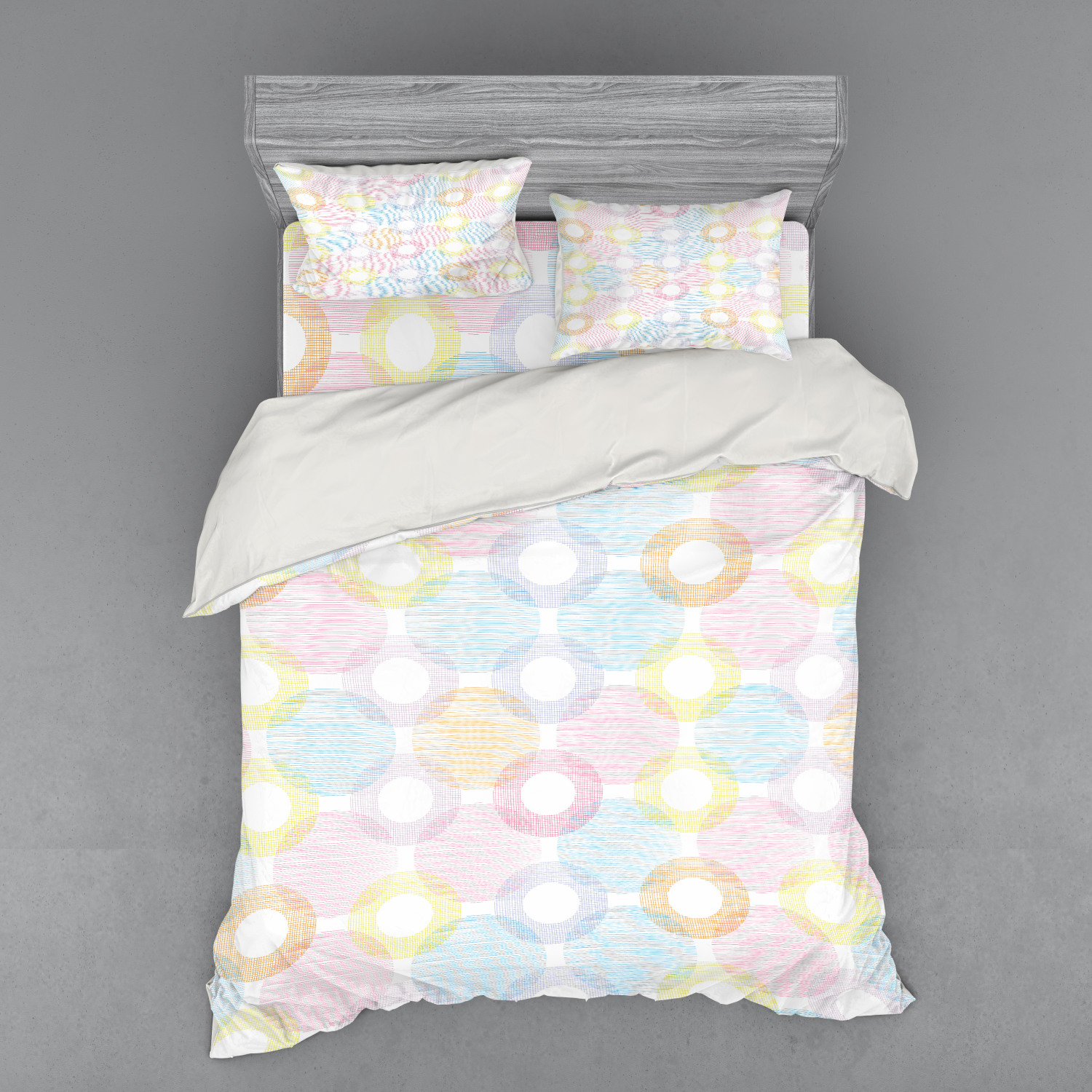 Ambesonne Pastel Design Bedding Set Duvet Cover Sham Fitted Sheet in 3 Sizes - Picture 23 of 236