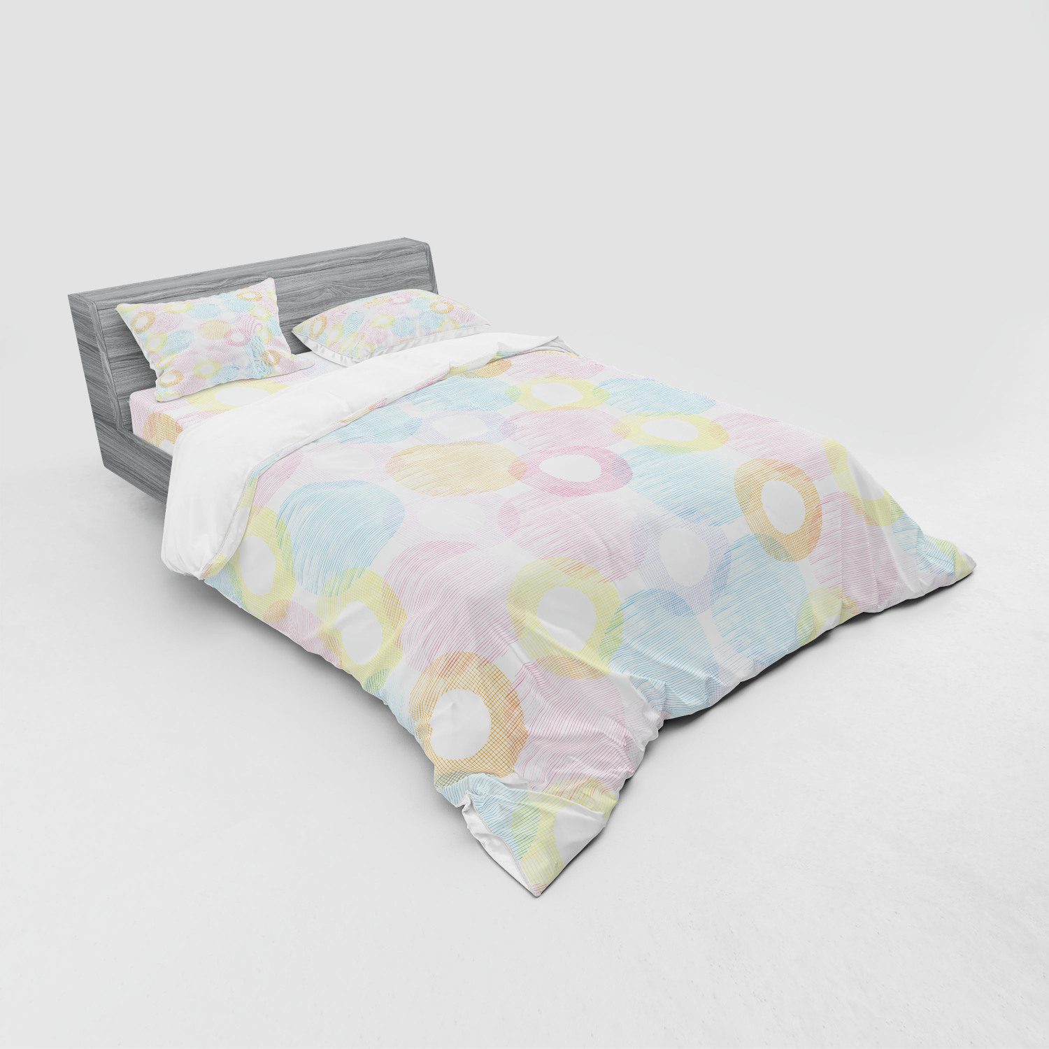Ambesonne Pastel Design Bedding Set Duvet Cover Sham Fitted Sheet in 3 Sizes - Picture 24 of 236