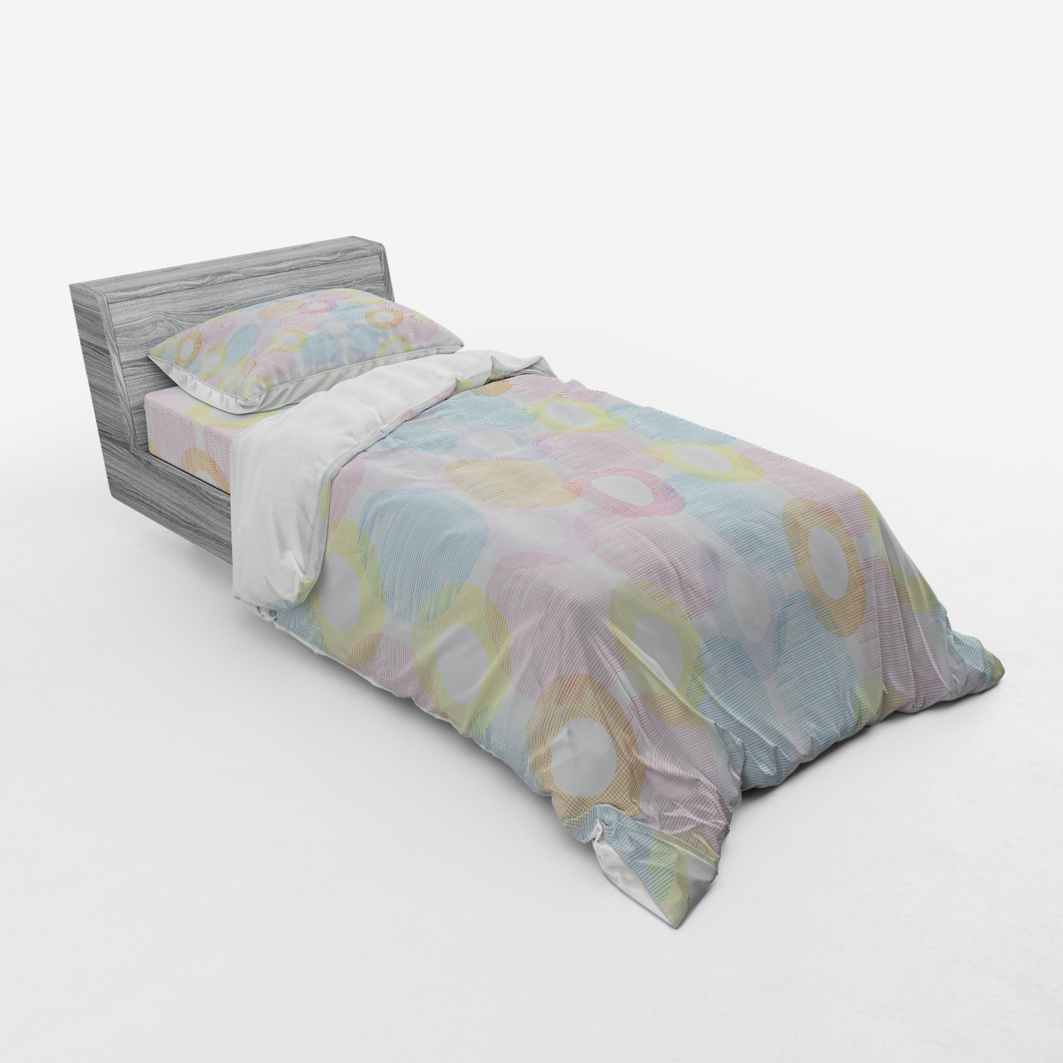 Ambesonne Pastel Design Bedding Set Duvet Cover Sham Fitted Sheet in 3 Sizes - Picture 22 of 236