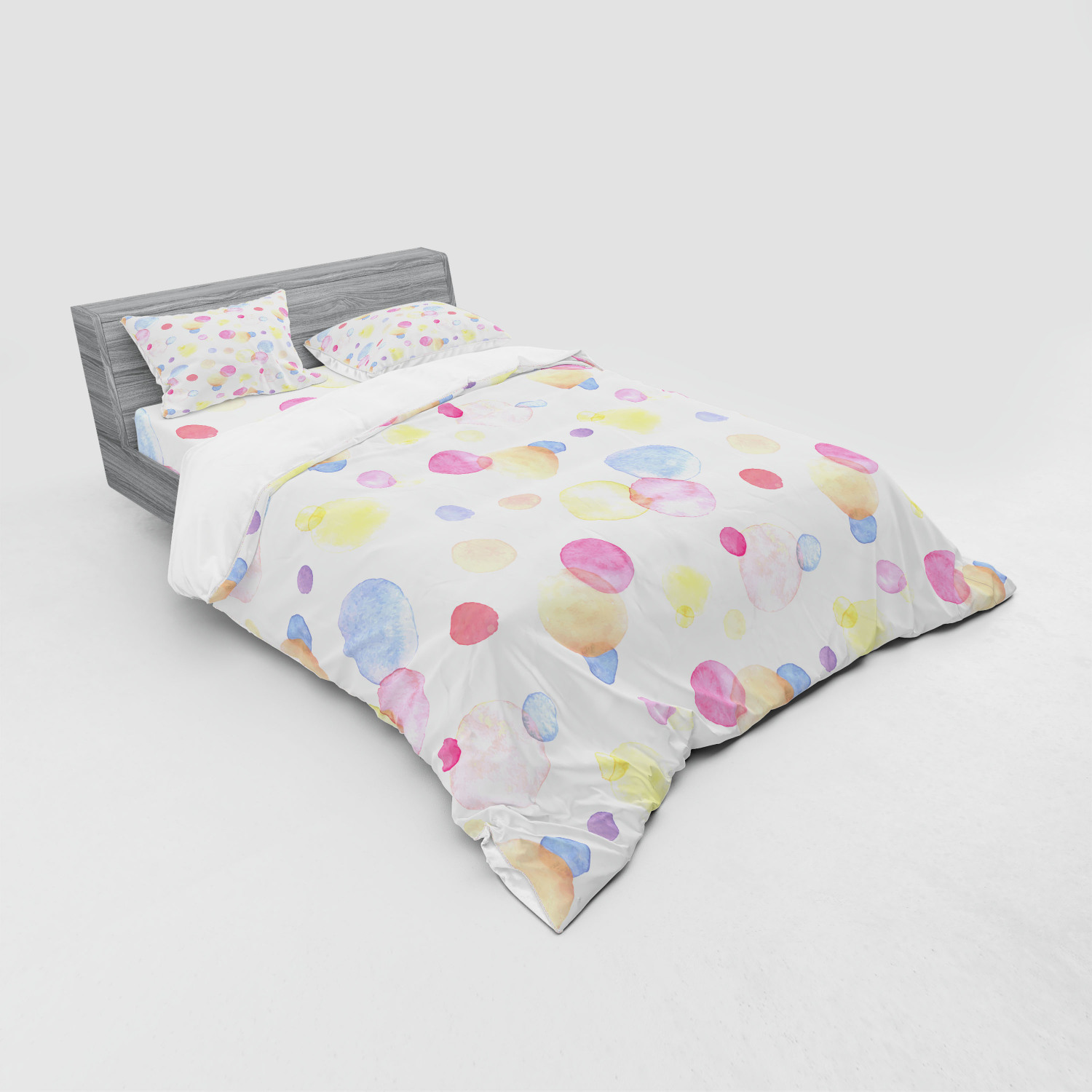 Ambesonne Pastel Design Bedding Set Duvet Cover Sham Fitted Sheet in 3 Sizes - Picture 220 of 236
