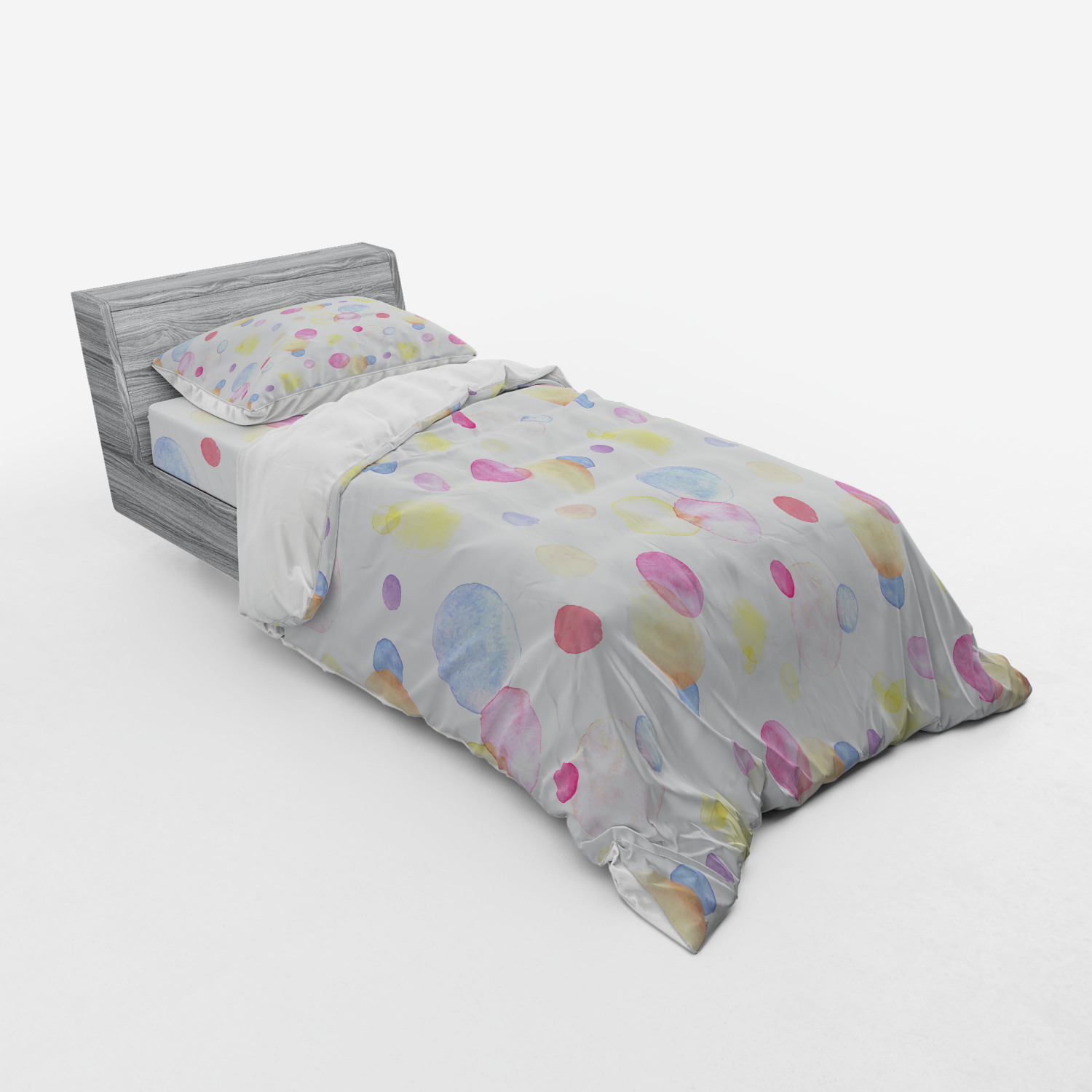 Ambesonne Pastel Design Bedding Set Duvet Cover Sham Fitted Sheet in 3 Sizes - Picture 218 of 236