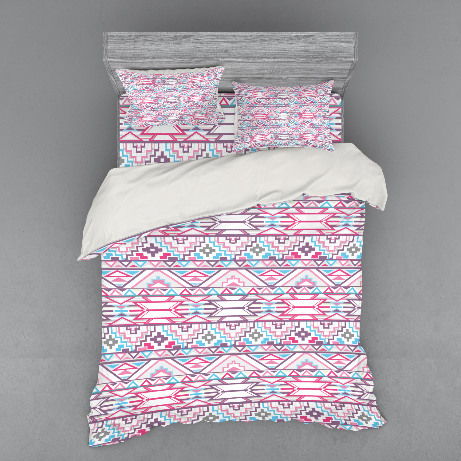 Ambesonne Pastel Design Bedding Set Duvet Cover Sham Fitted Sheet in 3 Sizes - Picture 19 of 236
