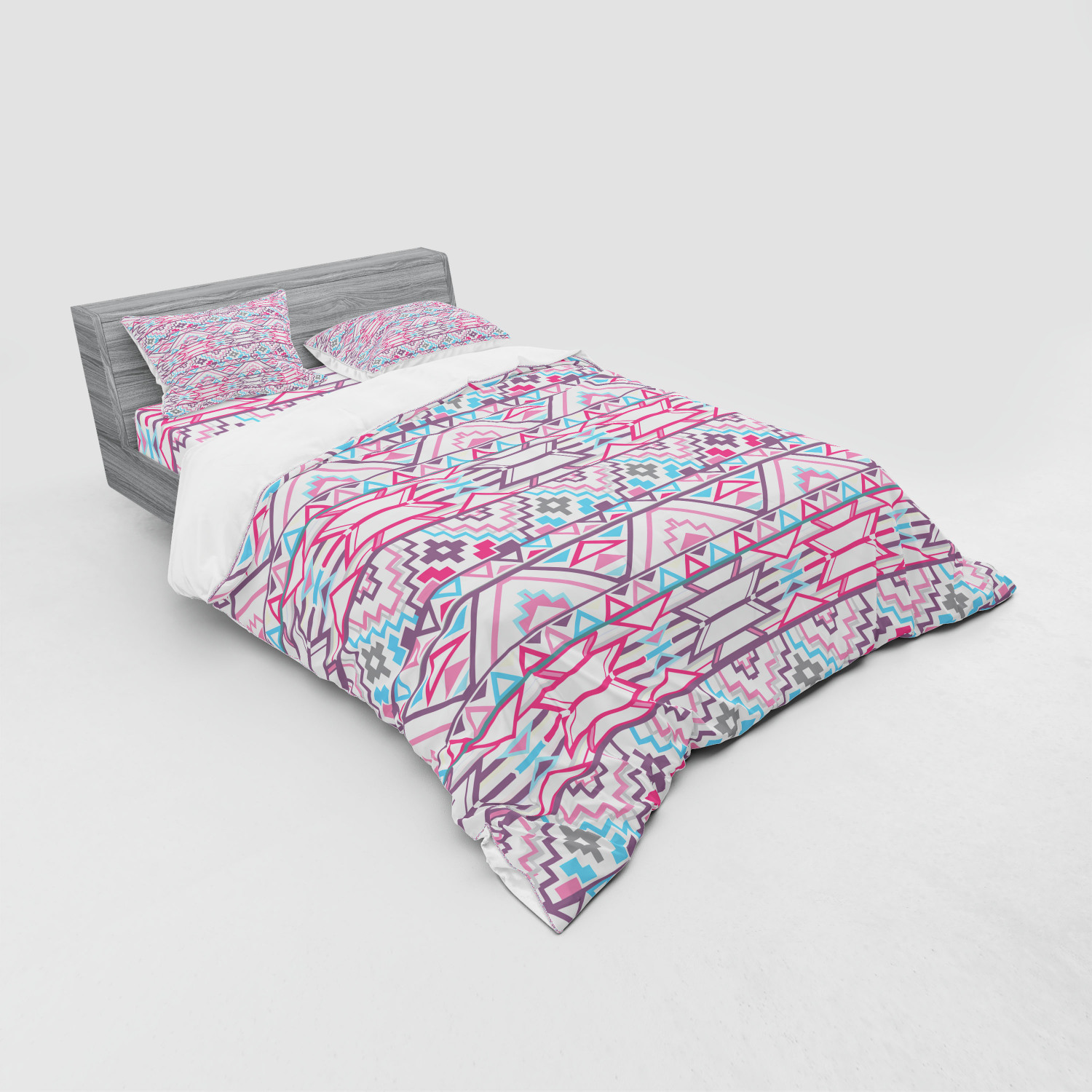 Ambesonne Pastel Design Bedding Set Duvet Cover Sham Fitted Sheet in 3 Sizes - Picture 20 of 236