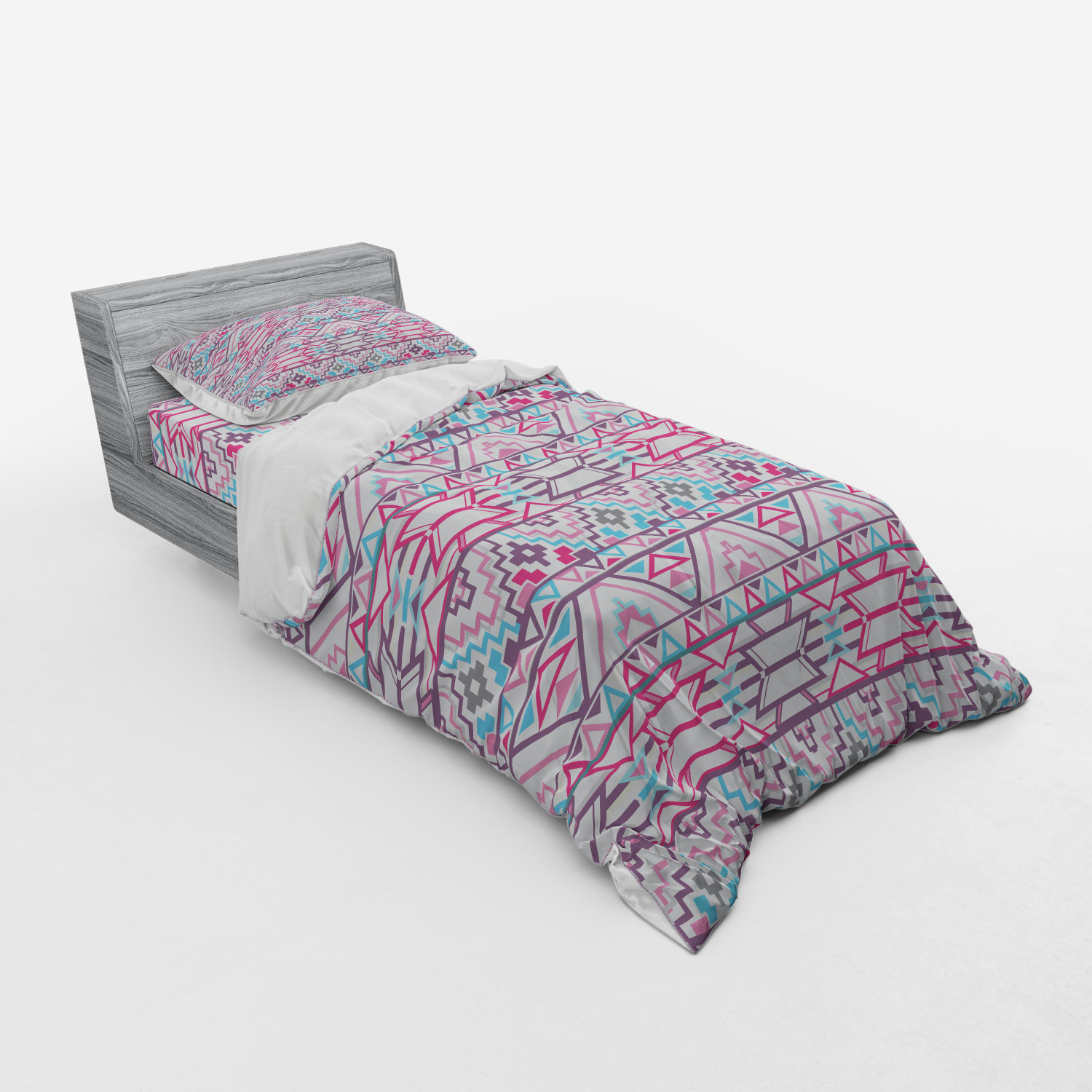 Ambesonne Pastel Design Bedding Set Duvet Cover Sham Fitted Sheet in 3 Sizes - Picture 18 of 236