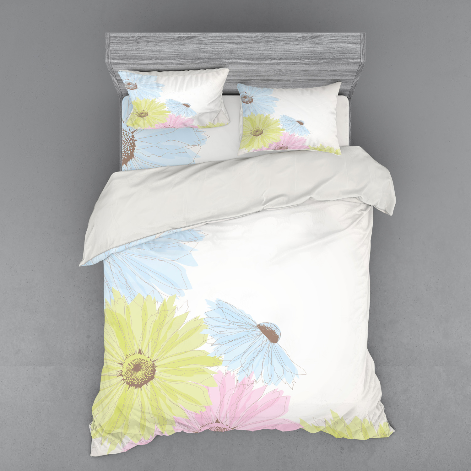 Ambesonne Pastel Design Bedding Set Duvet Cover Sham Fitted Sheet in 3 Sizes - Picture 39 of 236