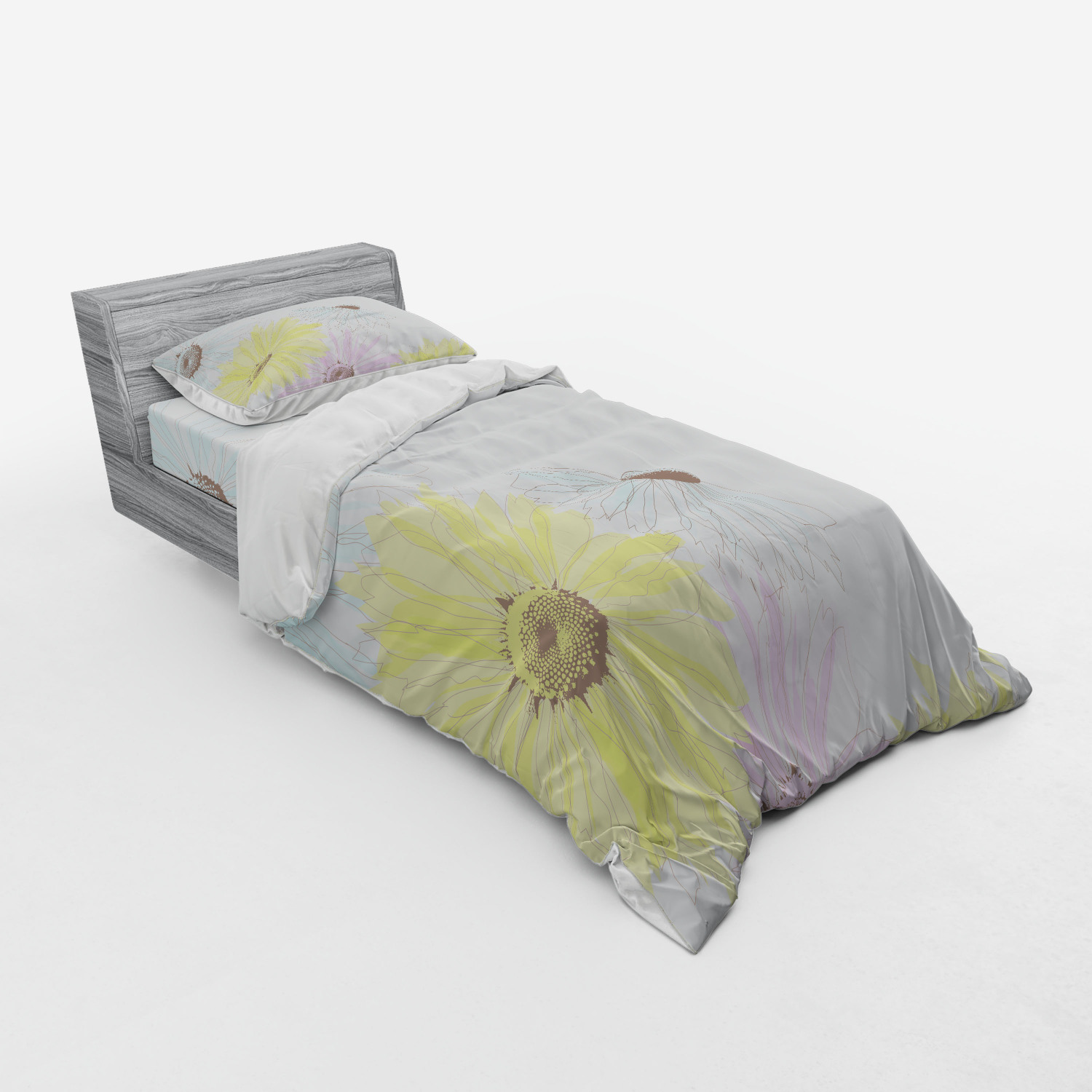 Ambesonne Pastel Design Bedding Set Duvet Cover Sham Fitted Sheet in 3 Sizes - Picture 38 of 236