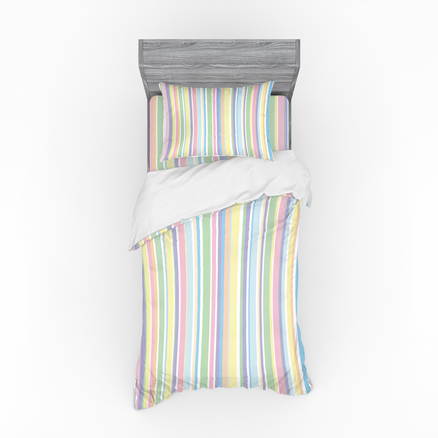 Ambesonne Pastel Design Bedding Set Duvet Cover Sham Fitted Sheet in 3 Sizes - Picture 181 of 236