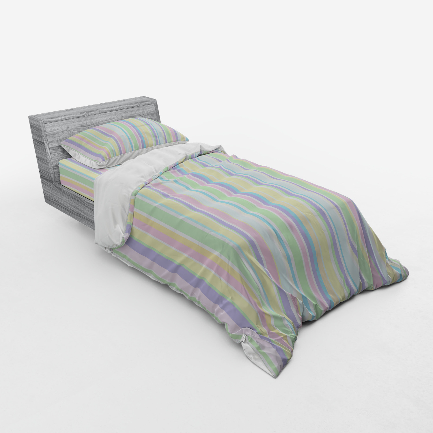 Ambesonne Pastel Design Bedding Set Duvet Cover Sham Fitted Sheet in 3 Sizes - Picture 182 of 236
