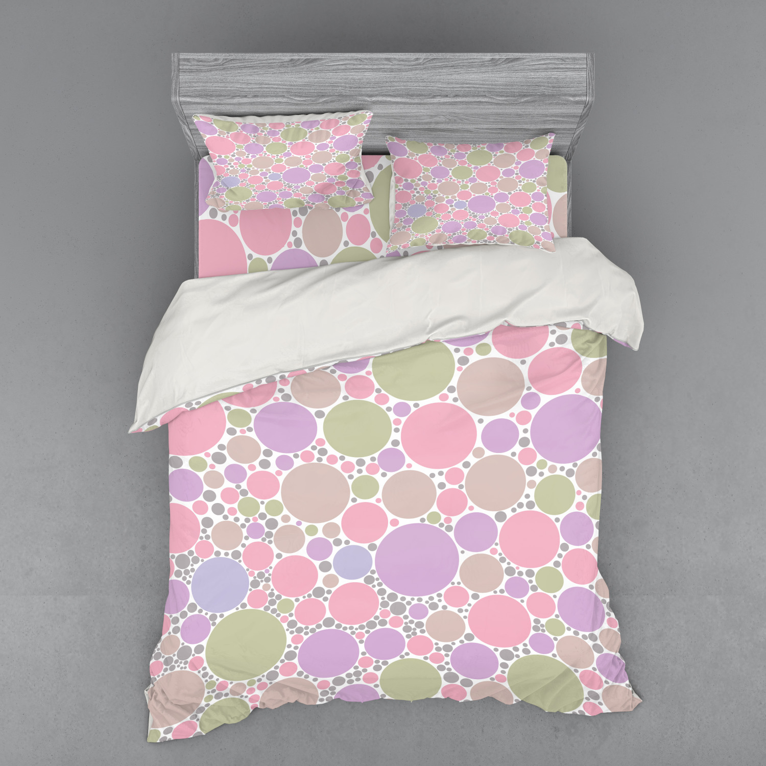 Ambesonne Pastel Design Bedding Set Duvet Cover Sham Fitted Sheet in 3 Sizes - Picture 103 of 236