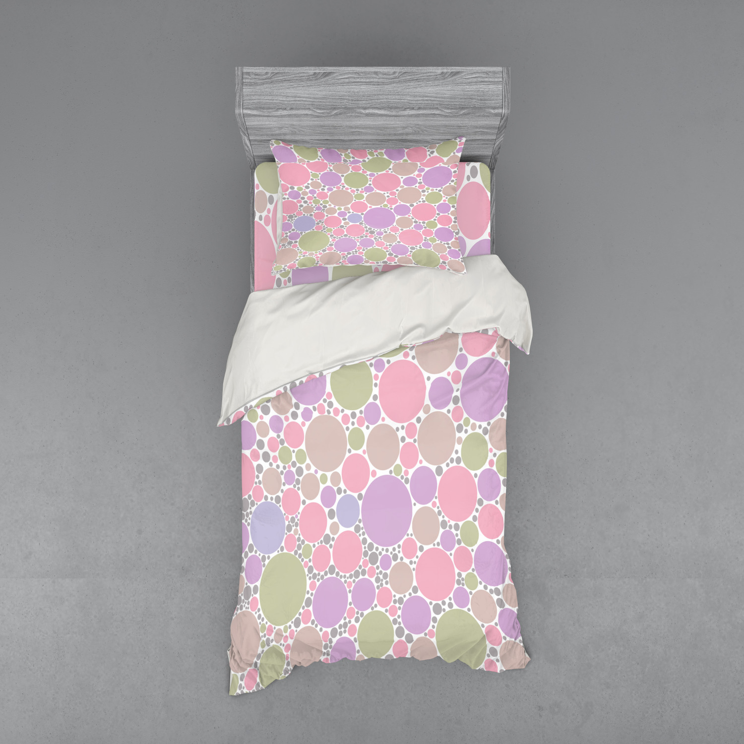 Ambesonne Pastel Design Bedding Set Duvet Cover Sham Fitted Sheet in 3 Sizes - Picture 101 of 236
