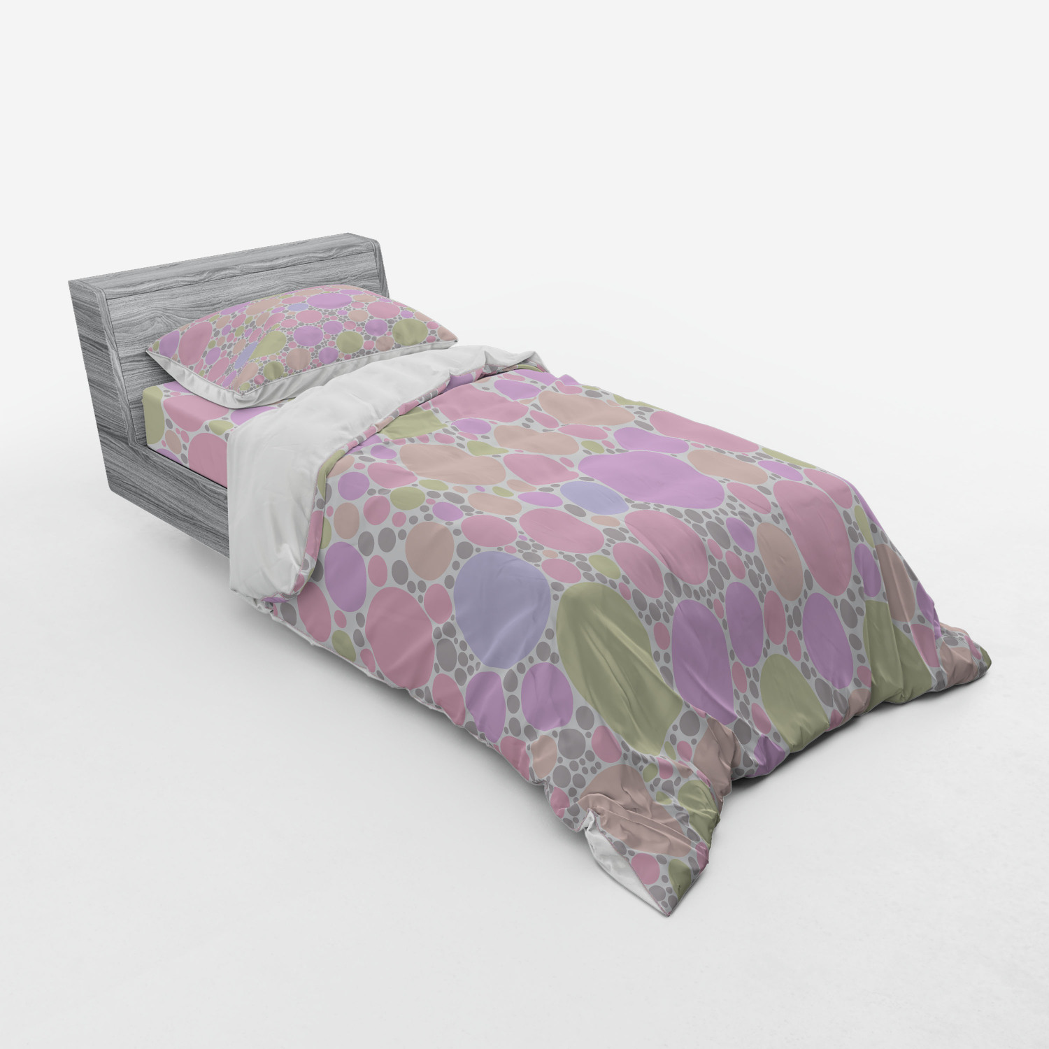Ambesonne Pastel Design Bedding Set Duvet Cover Sham Fitted Sheet in 3 Sizes - Picture 102 of 236