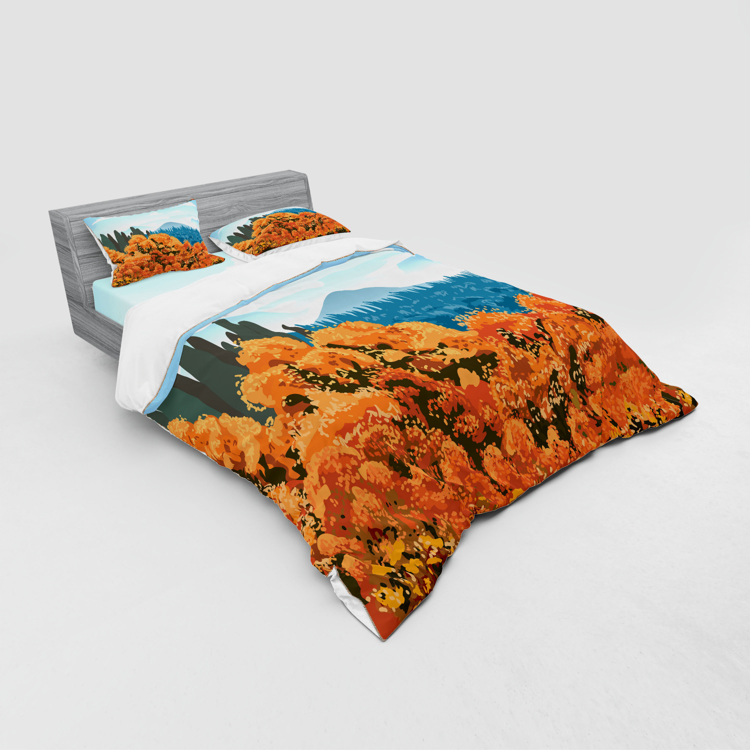 Duvet Covers Decorative 2 Piece Bedding Set Forest Duvet Cover Set Twin Size Northern Parts of